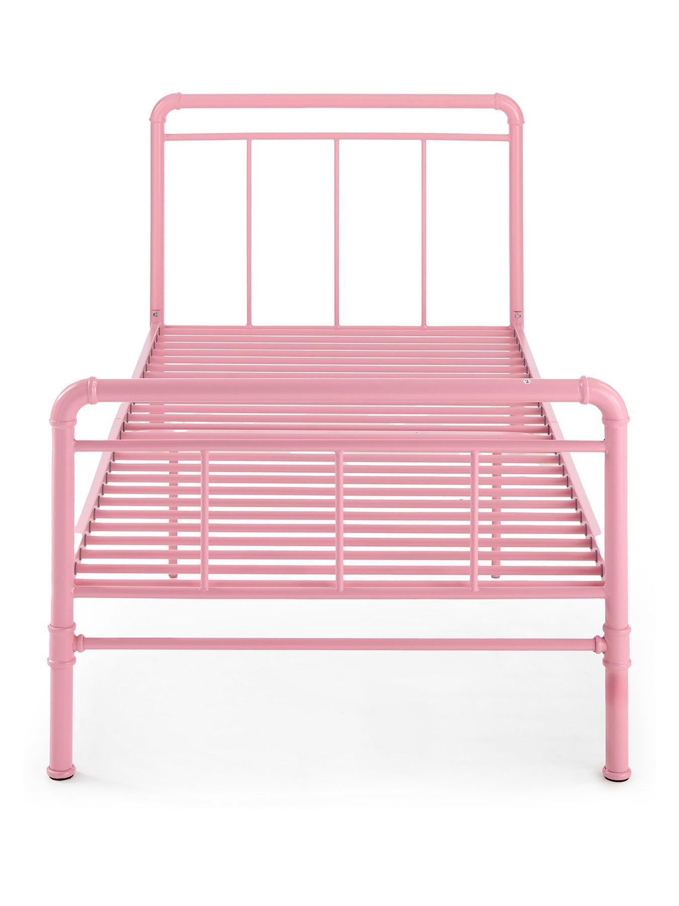 Image 2 of 6 of The Very Collection Freddie Metal Single Bed Frame with Mattress Options (Buy &amp; SAVE!) - Pink