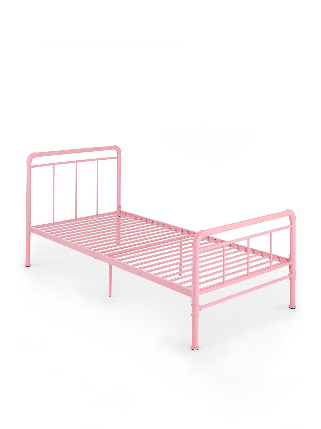 Image 3 of 6 of The Very Collection Freddie Metal Single Bed Frame with Mattress Options (Buy &amp; SAVE!) - Pink