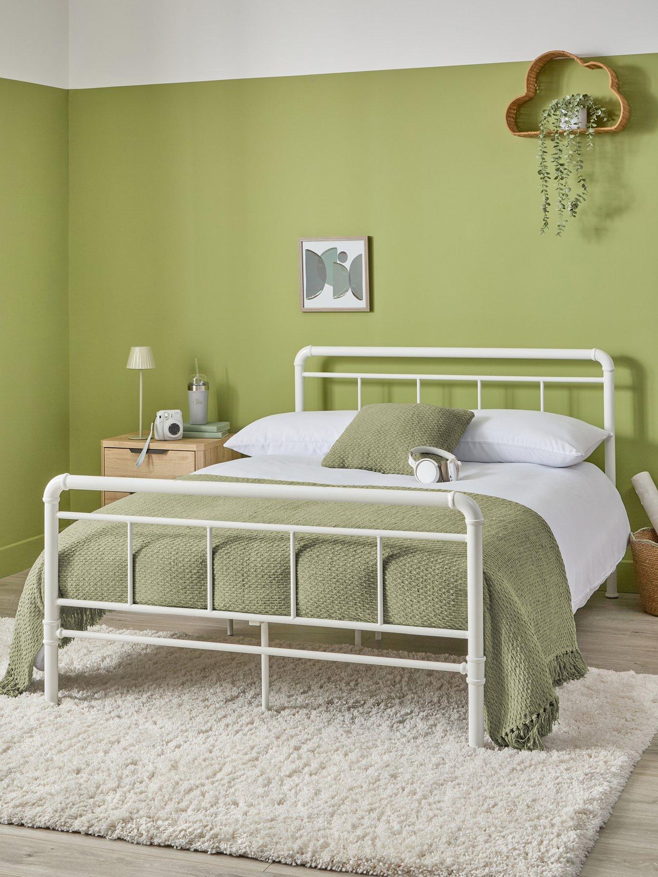 The Very Collection Freddie Metal Small Double Bed Frame with Mattress Options (Buy  &  SAVE!) - White