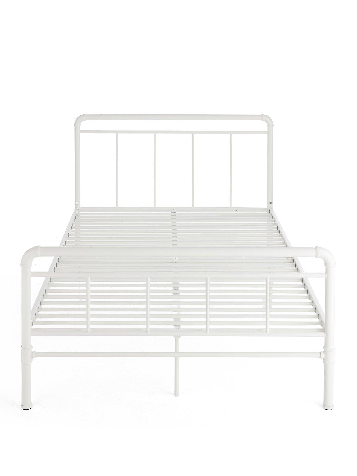 Image 2 of 6 of The Very Collection Freddie Metal Small Double Bed Frame with Mattress Options (Buy &amp; SAVE!) - White
