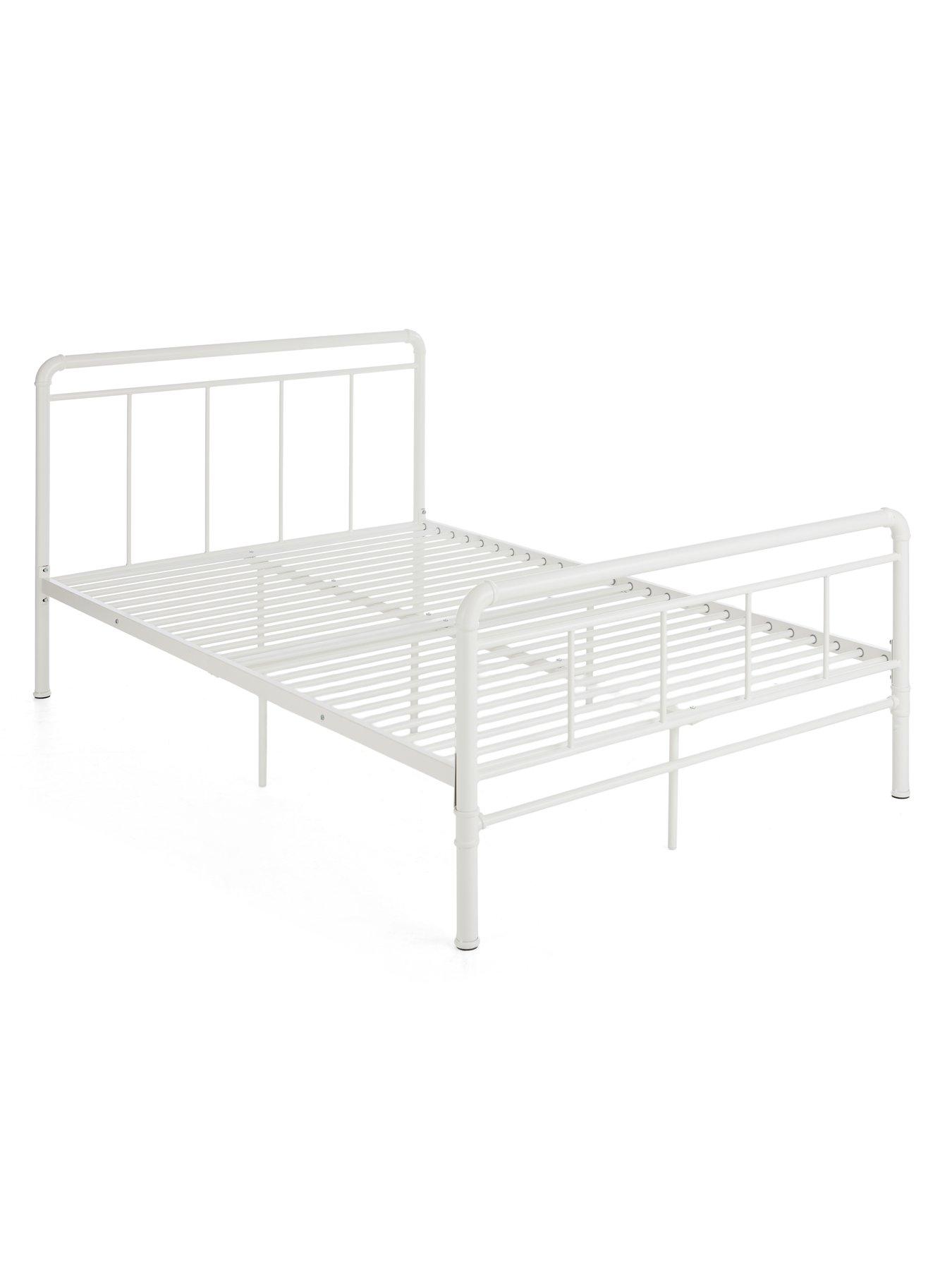 Image 3 of 6 of The Very Collection Freddie Metal Small Double Bed Frame with Mattress Options (Buy &amp; SAVE!) - White