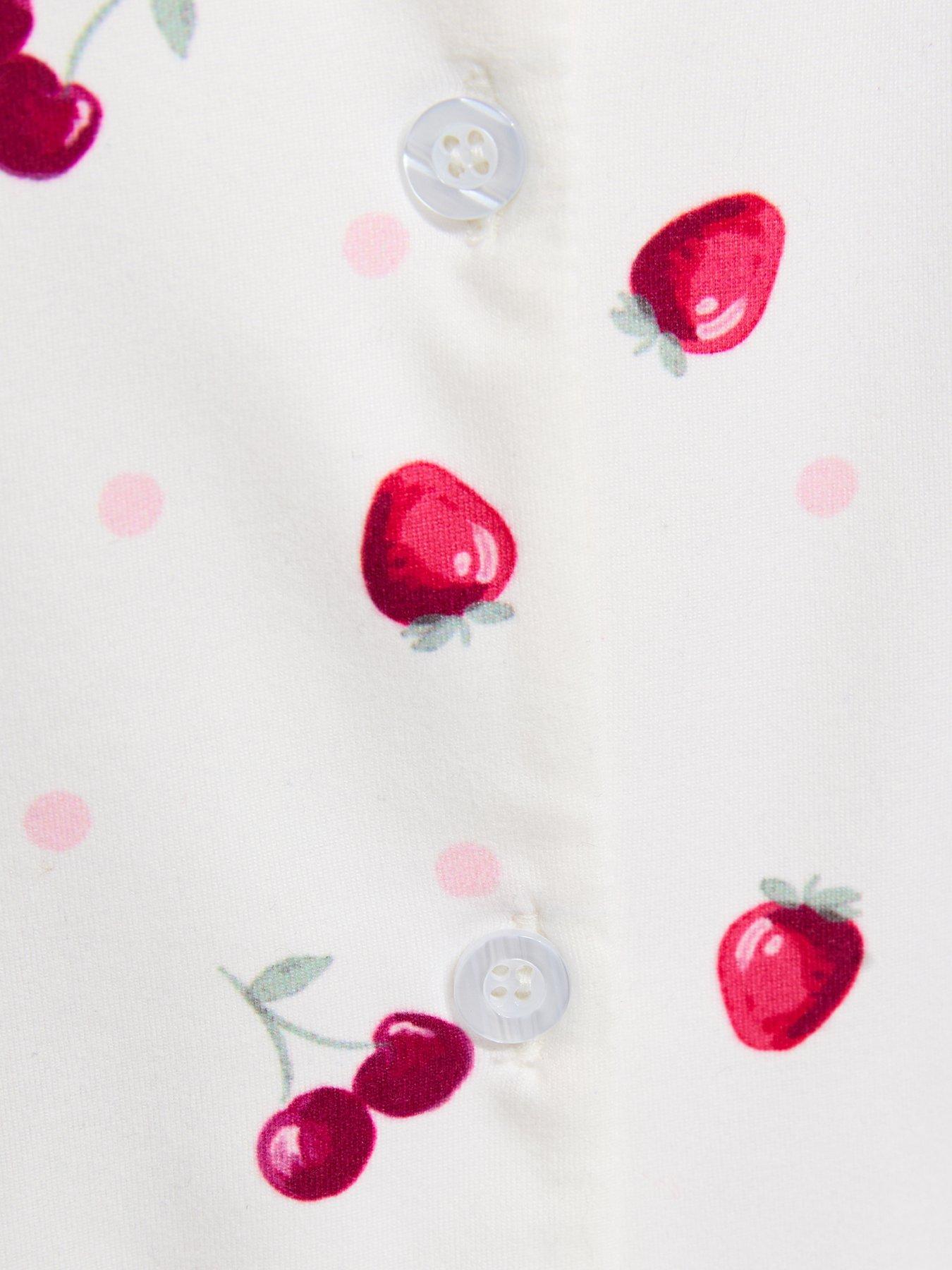 Image 6 of 6 of New Look 915 Girls Strawberry Print Shirt And Shorts Pyjama Set - Pink