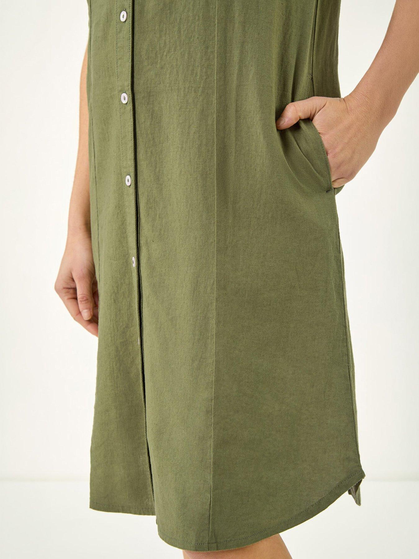 Image 2 of 5 of Roman Linen Mix Shift Dress