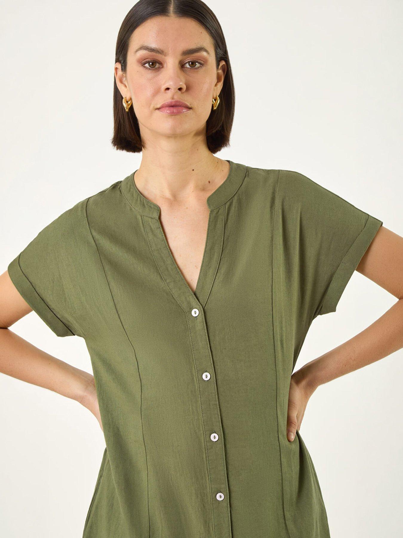 Image 3 of 5 of Roman Linen Mix Shift Dress