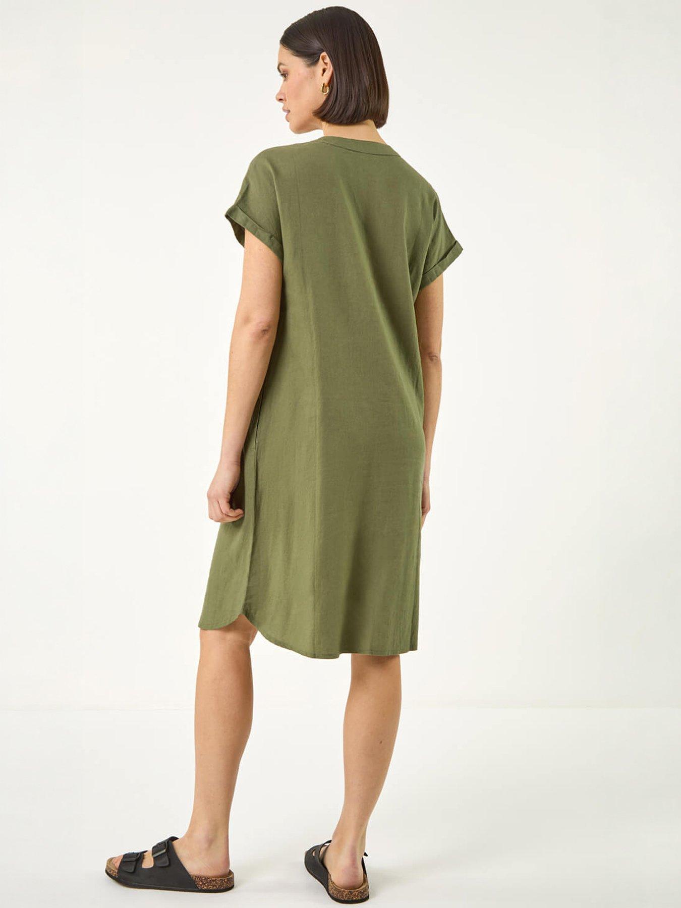 Image 4 of 5 of Roman Linen Mix Shift Dress