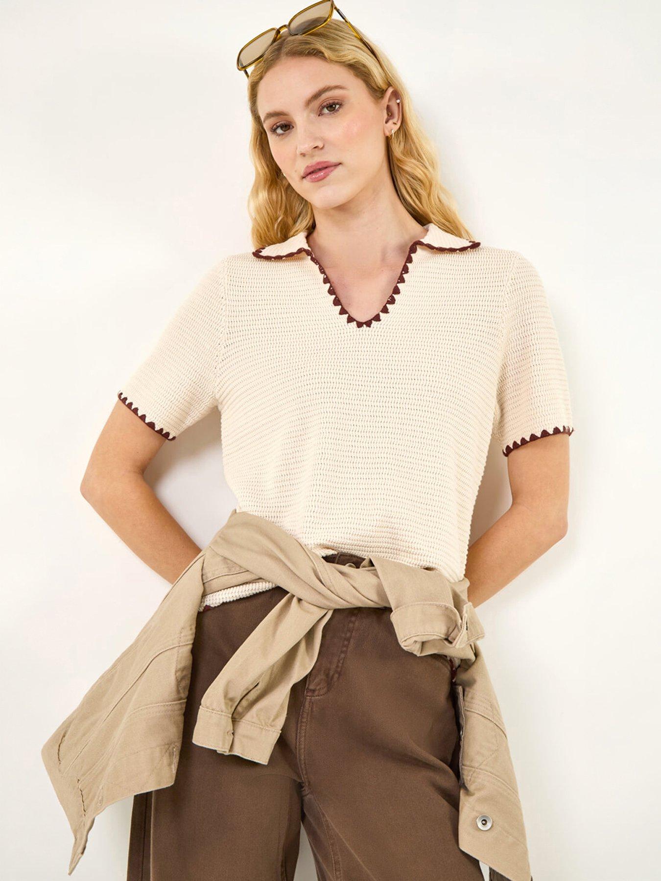 Roman Textured Collar Knit Top