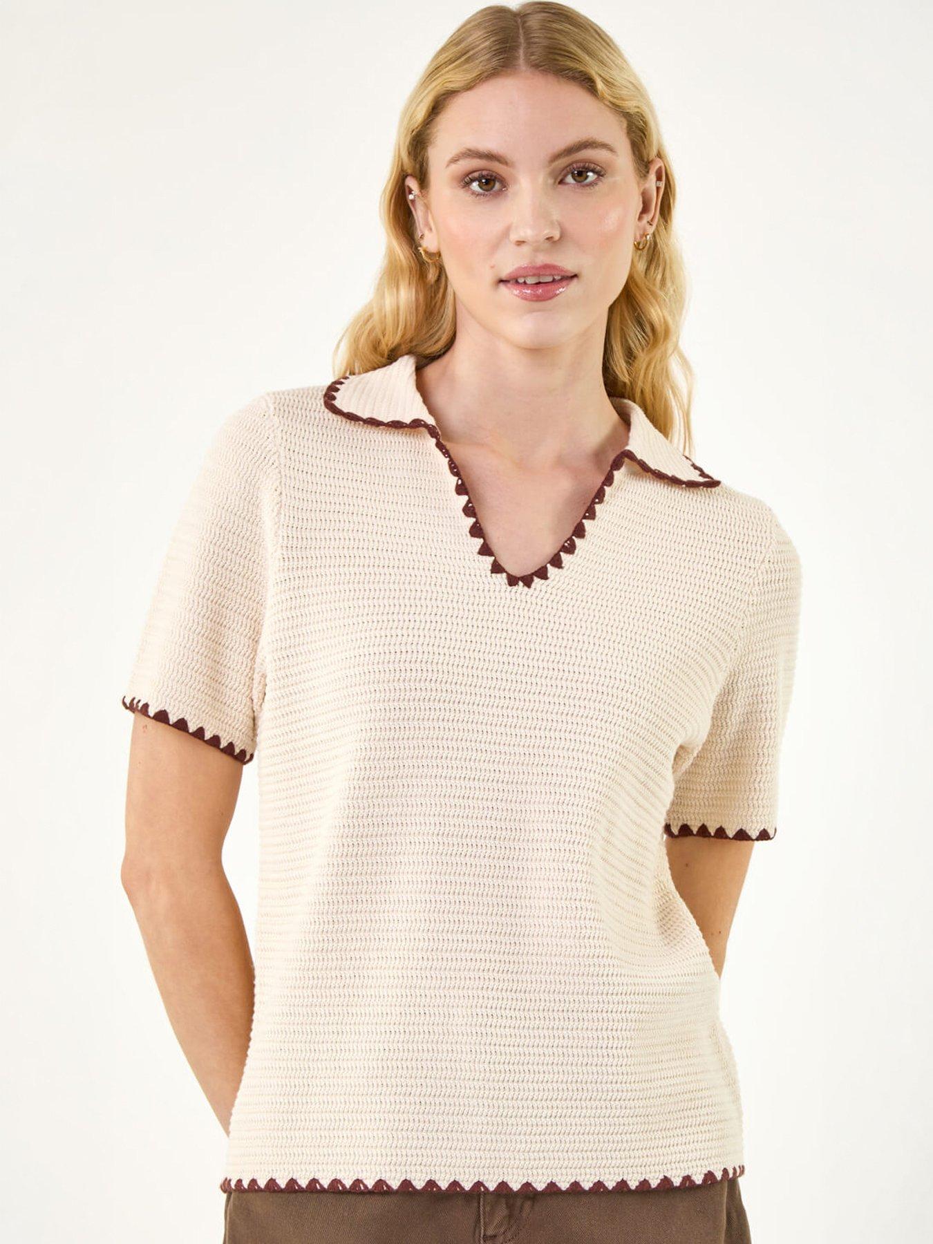  image of roman-textured-collar-knit-top