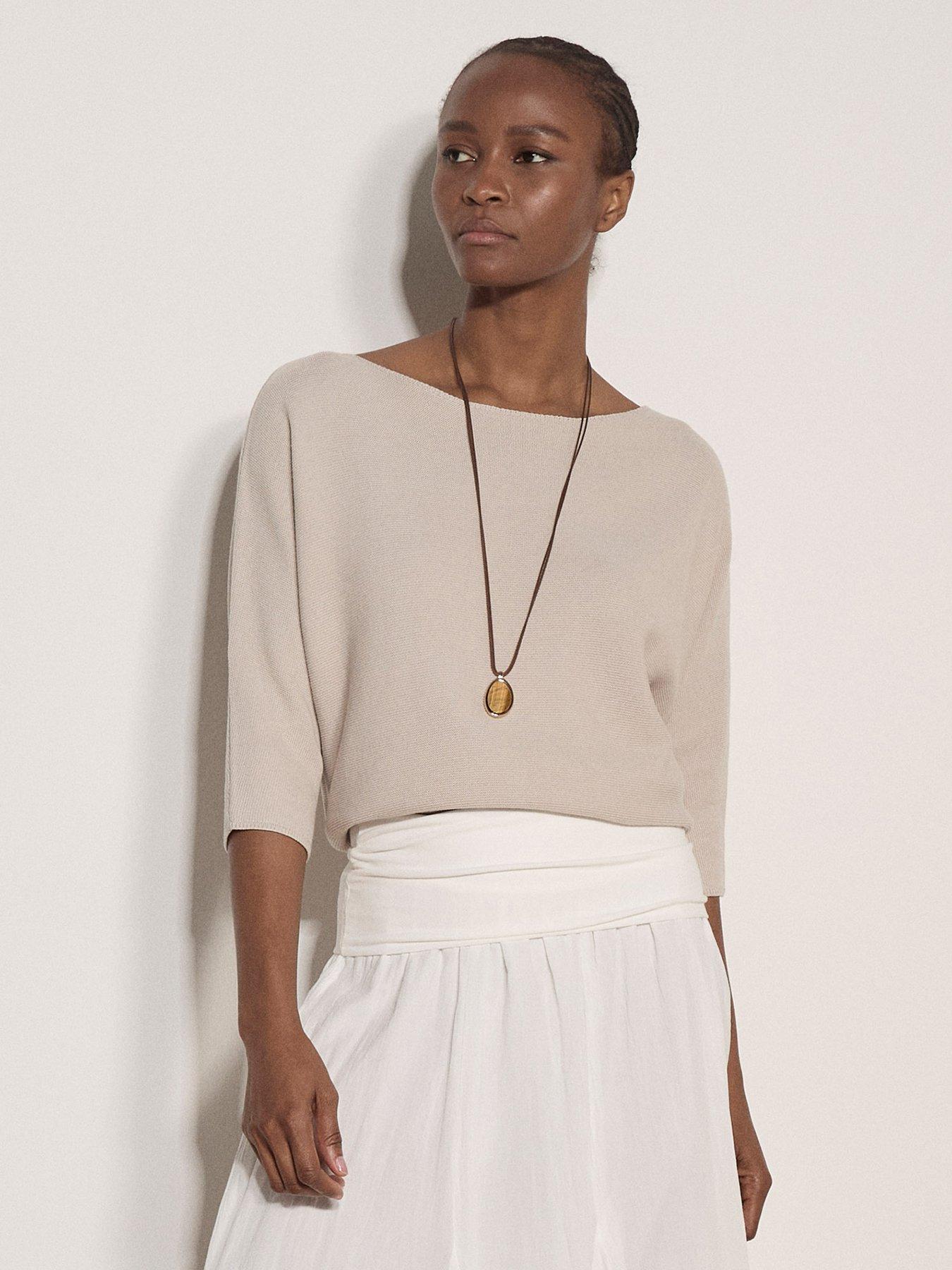 Apricot Simple Knitted Batwing Tee