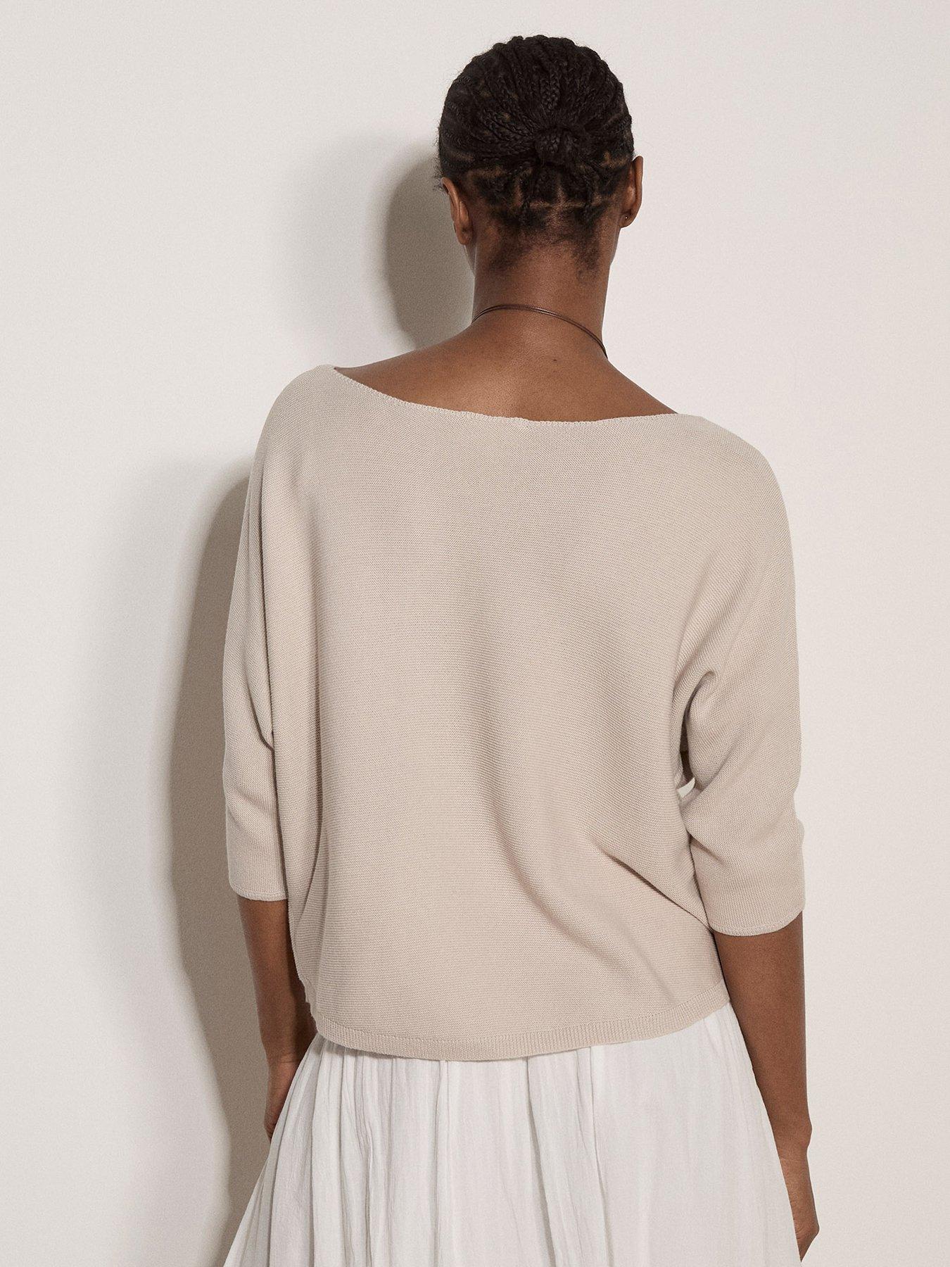 Image 2 of 4 of Apricot Simple Knitted Batwing Tee