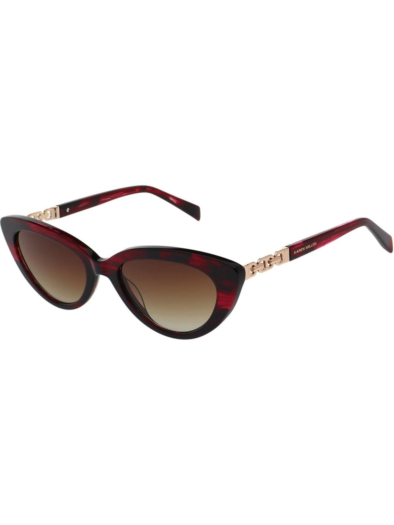 Image 2 of 3 of Karen Millen Cat Eye Sunglasses - Red