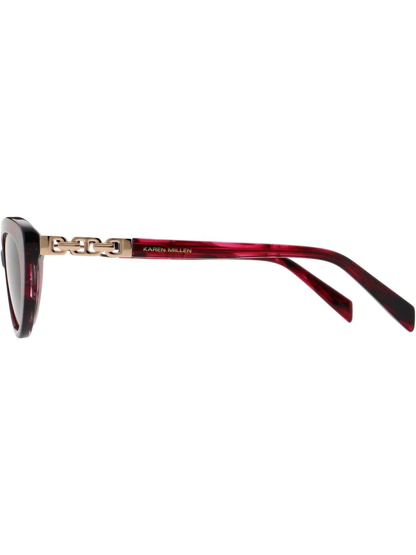 Image 3 of 3 of Karen Millen Cat Eye Sunglasses - Red