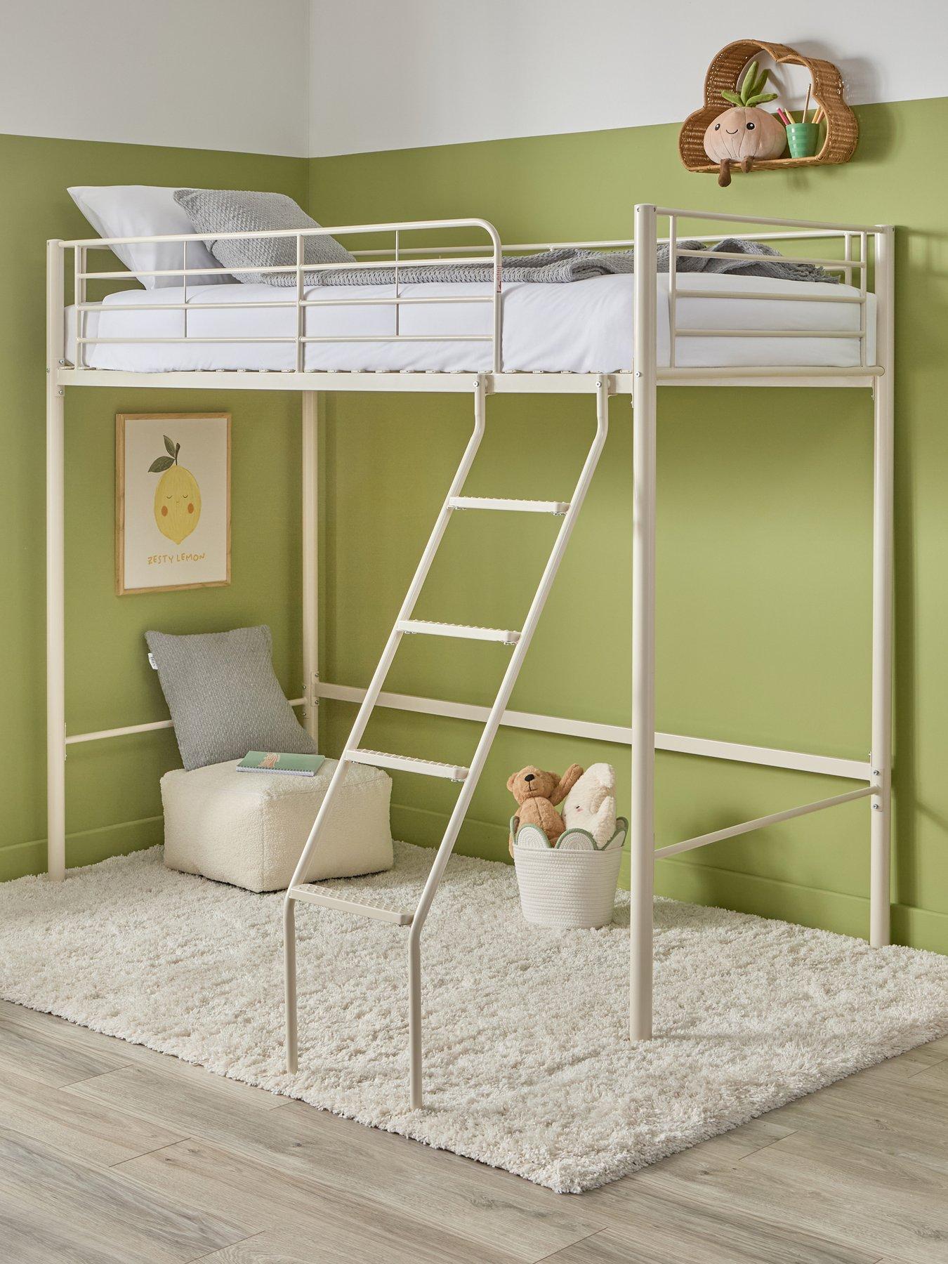 Image 1 of 7 of The Very Collection Domino High Sleeper Bed Frame with Mattress Options (Buy &amp; SAVE!) - Cream