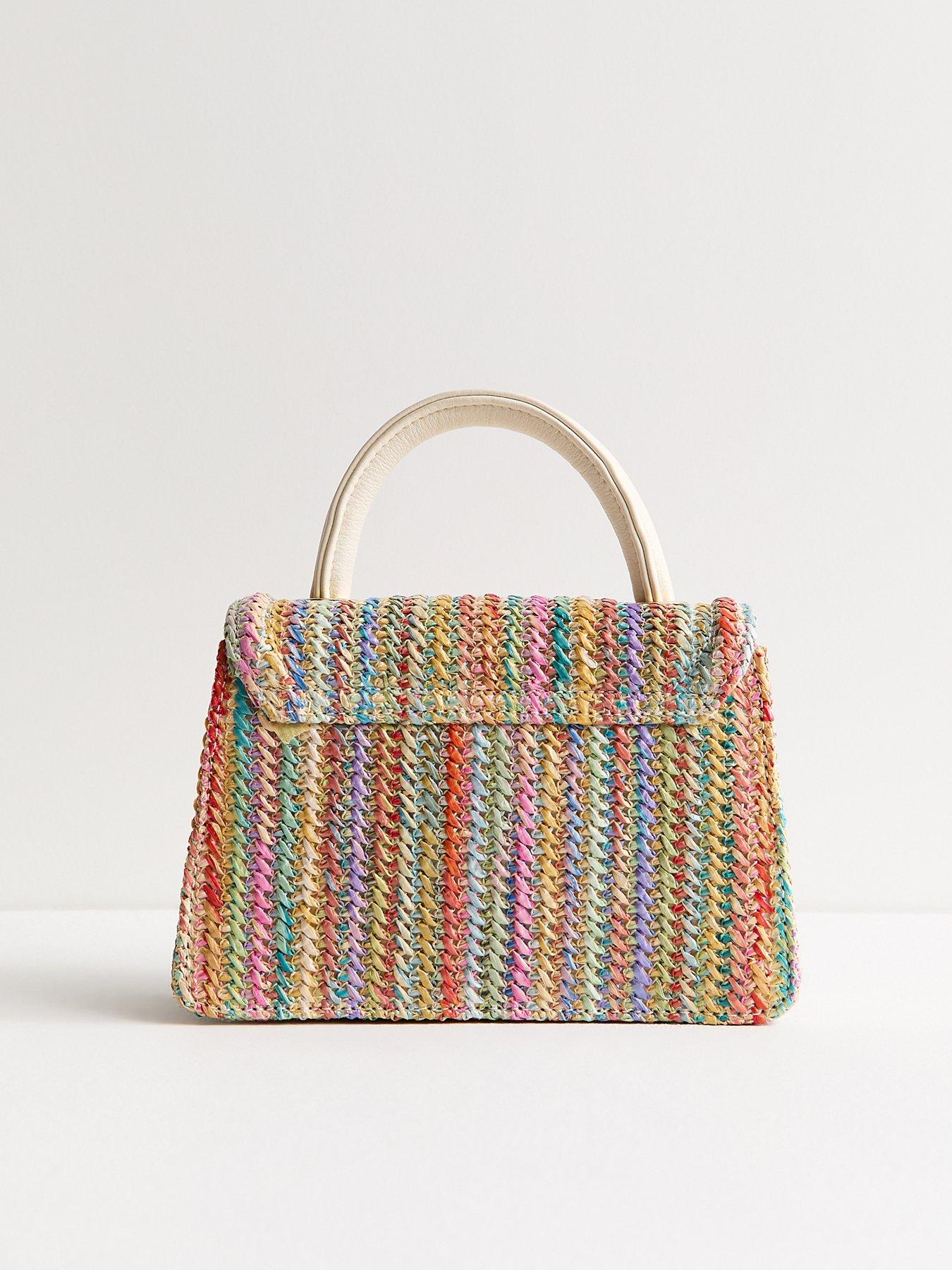 Image 3 of 4 of New Look Multicolour Striped Woven Top Handle Bag
