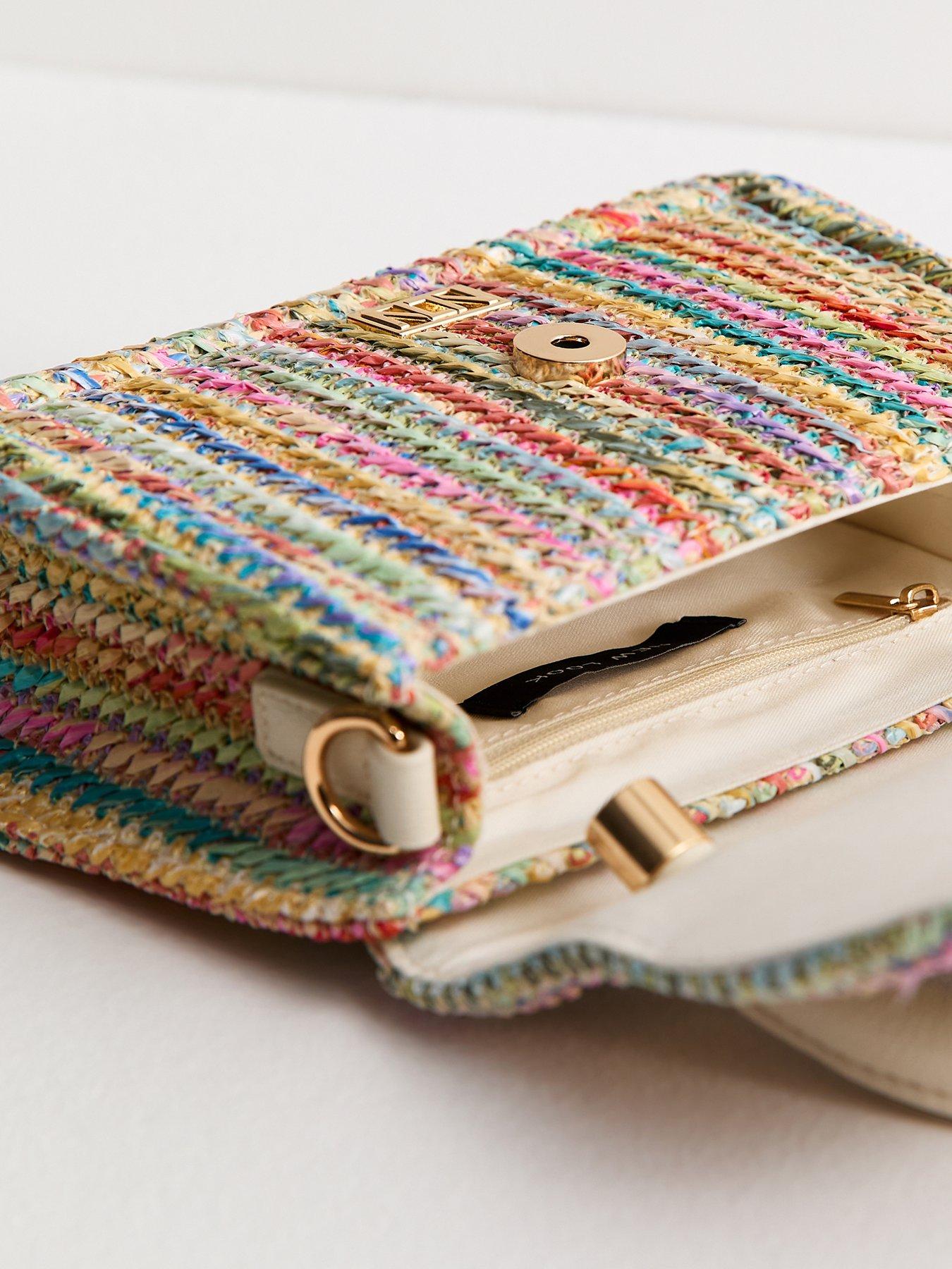 Image 4 of 4 of New Look Multicolour Striped Woven Top Handle Bag