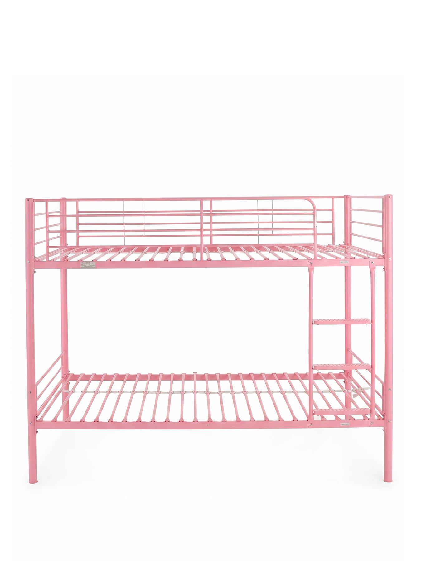 Image 2 of 7 of The Very Collection Domino Bunk Bunk Frame with Mattress Options (Buy &amp; SAVE!) - Pink