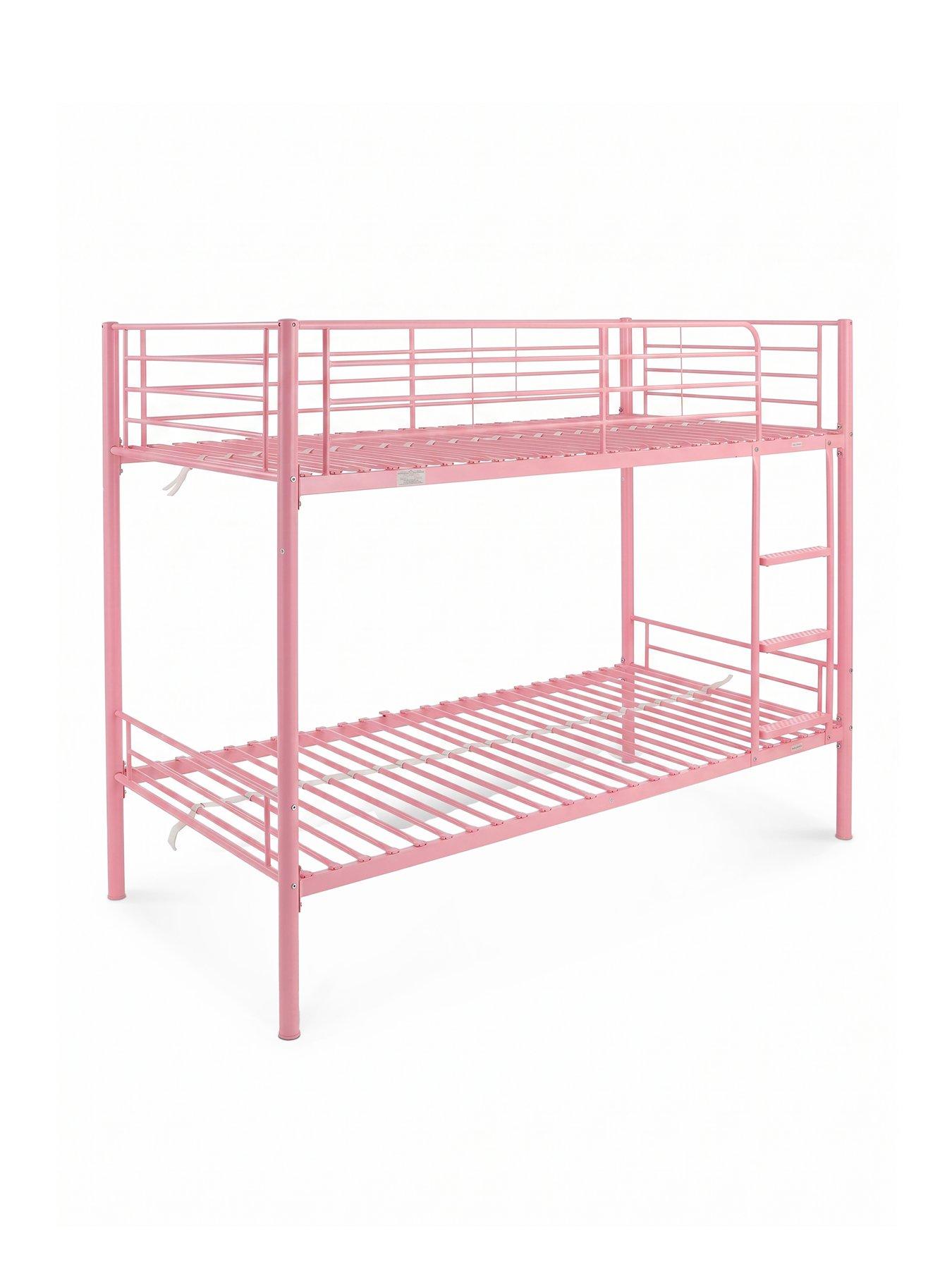 Image 3 of 7 of The Very Collection Domino Bunk Bunk Frame with Mattress Options (Buy &amp; SAVE!) - Pink