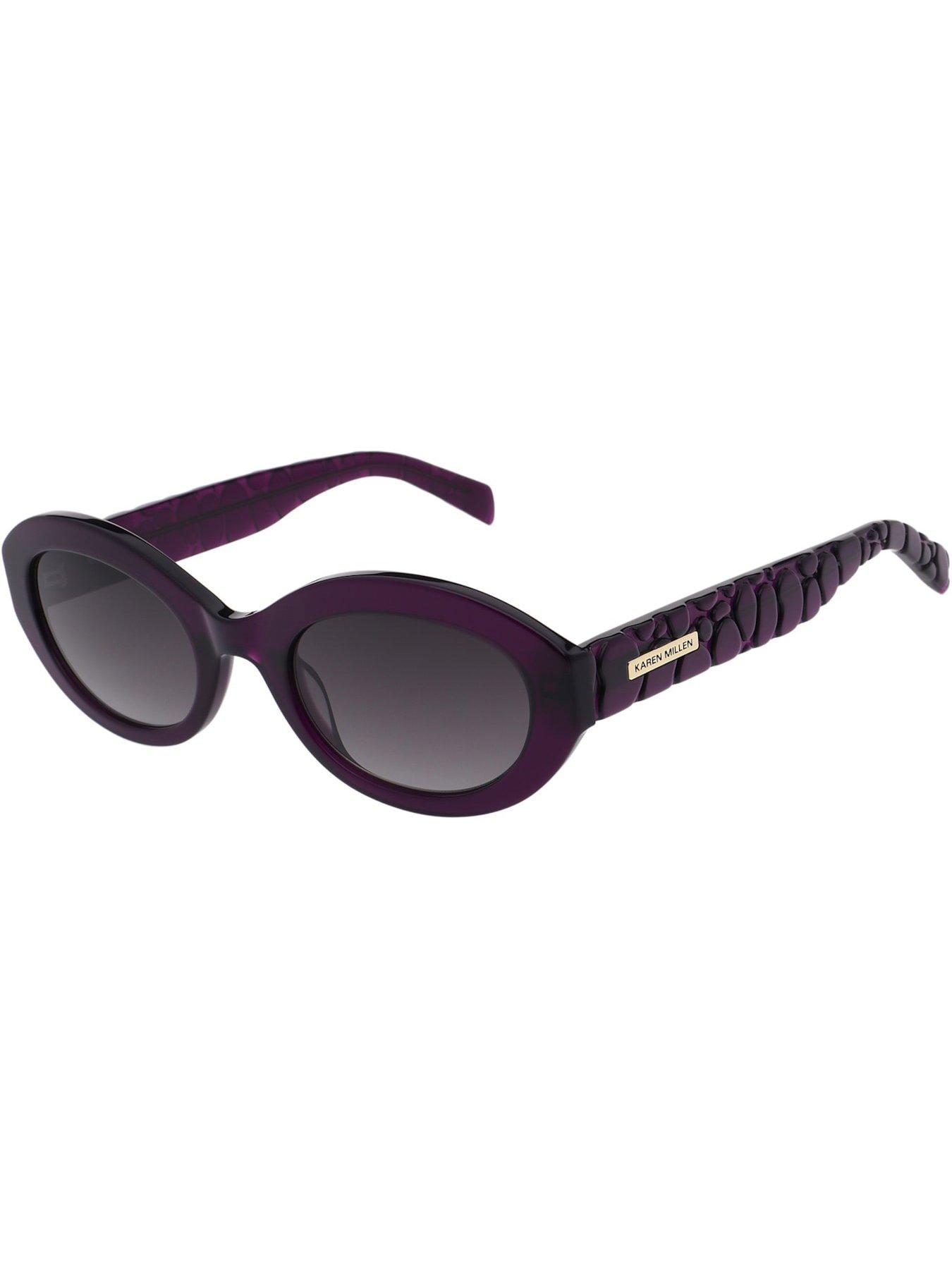Image 2 of 3 of Karen Millen Oval Sunglasses - Purple