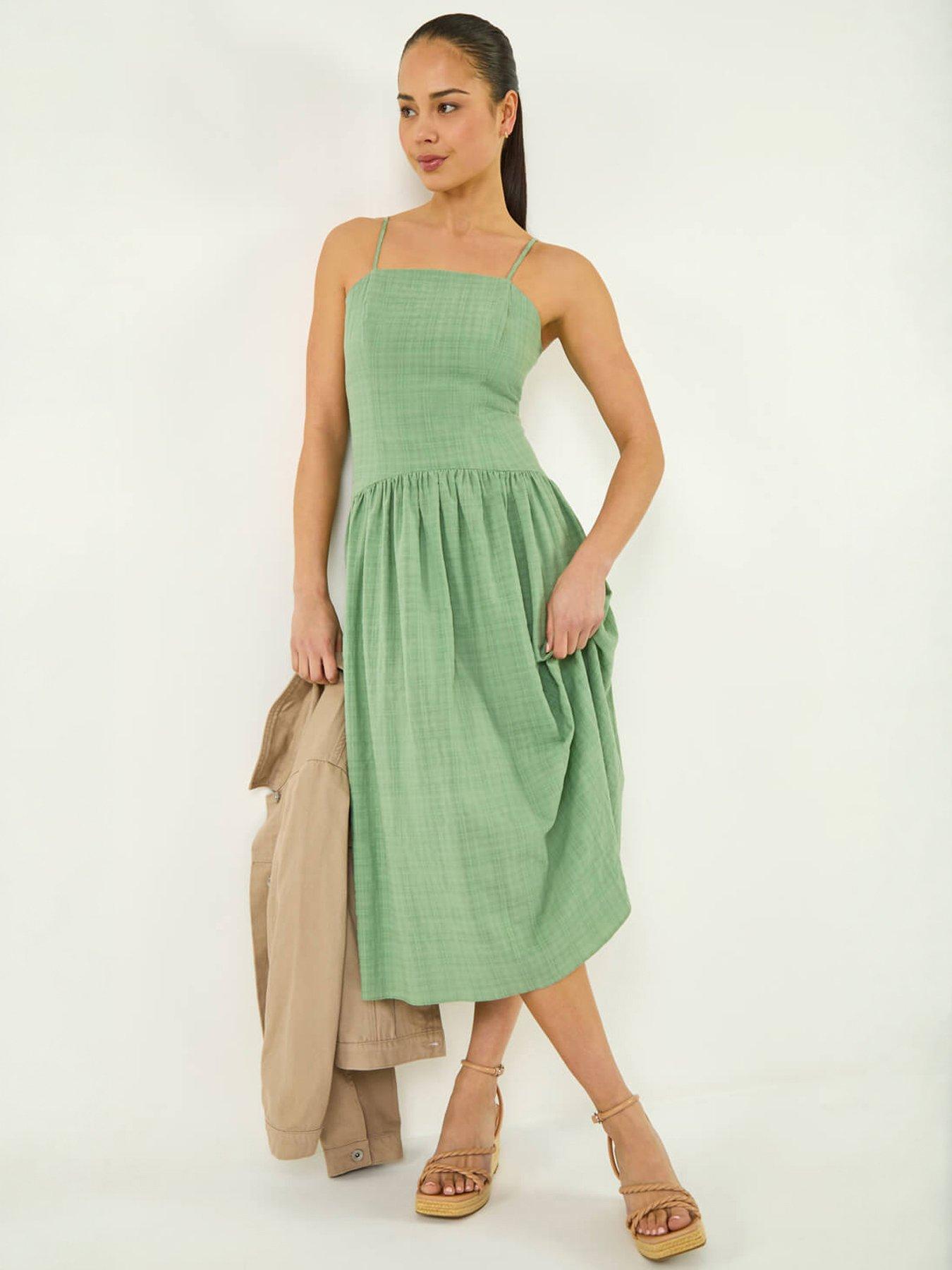 Roman Petite Strappy Drop Waist Dress