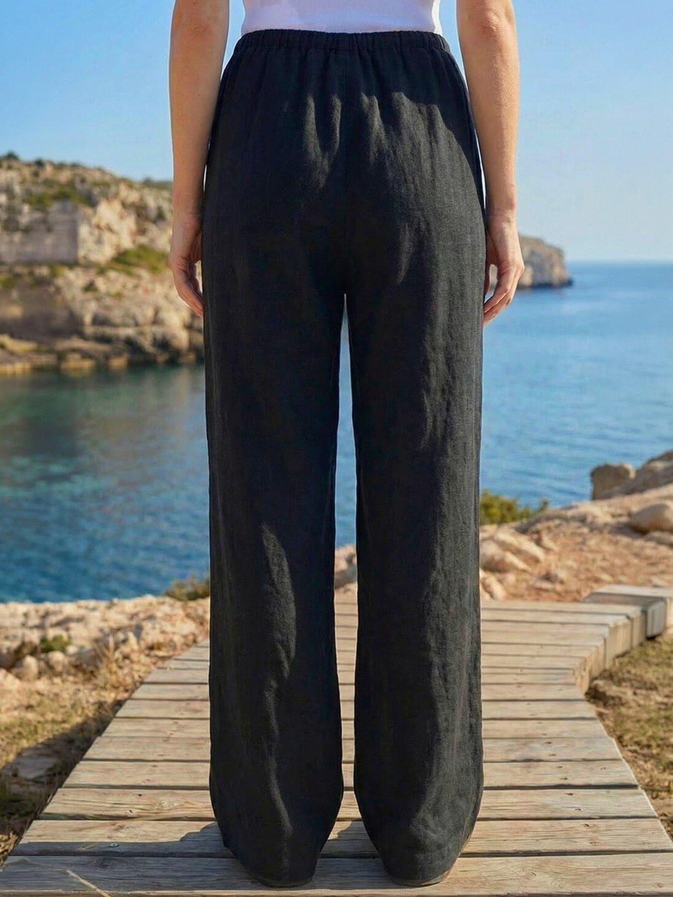  image of roman-linen-blend-wide-leg-trouser