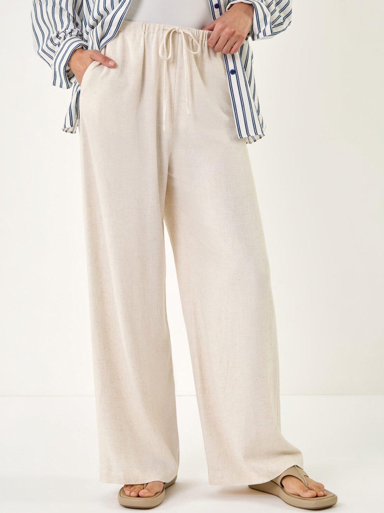 Image 1 of 5 of Roman Linen Blend Wide Leg Trouser