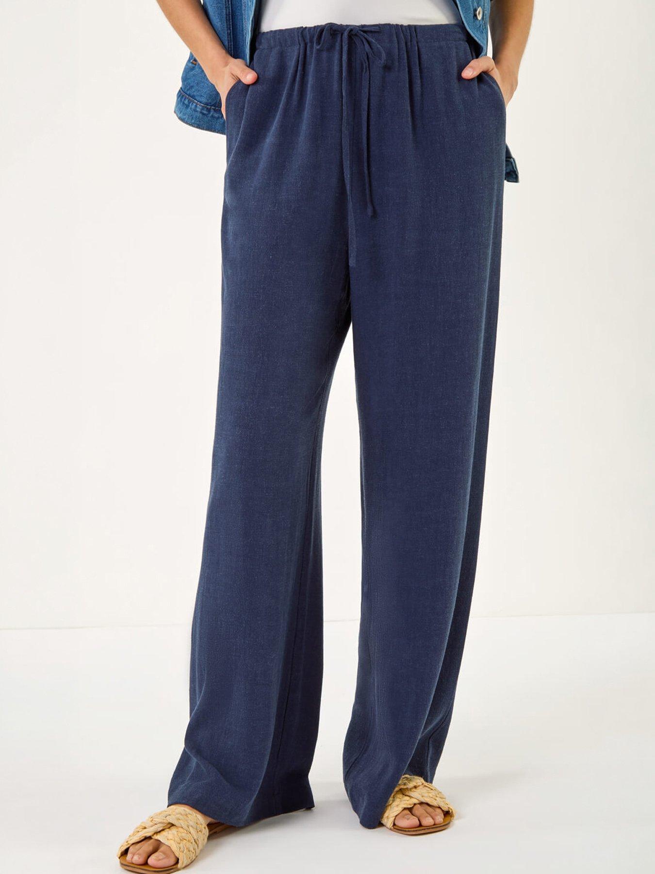 Image 1 of 5 of Roman Linen Blend Wide Leg Trouser