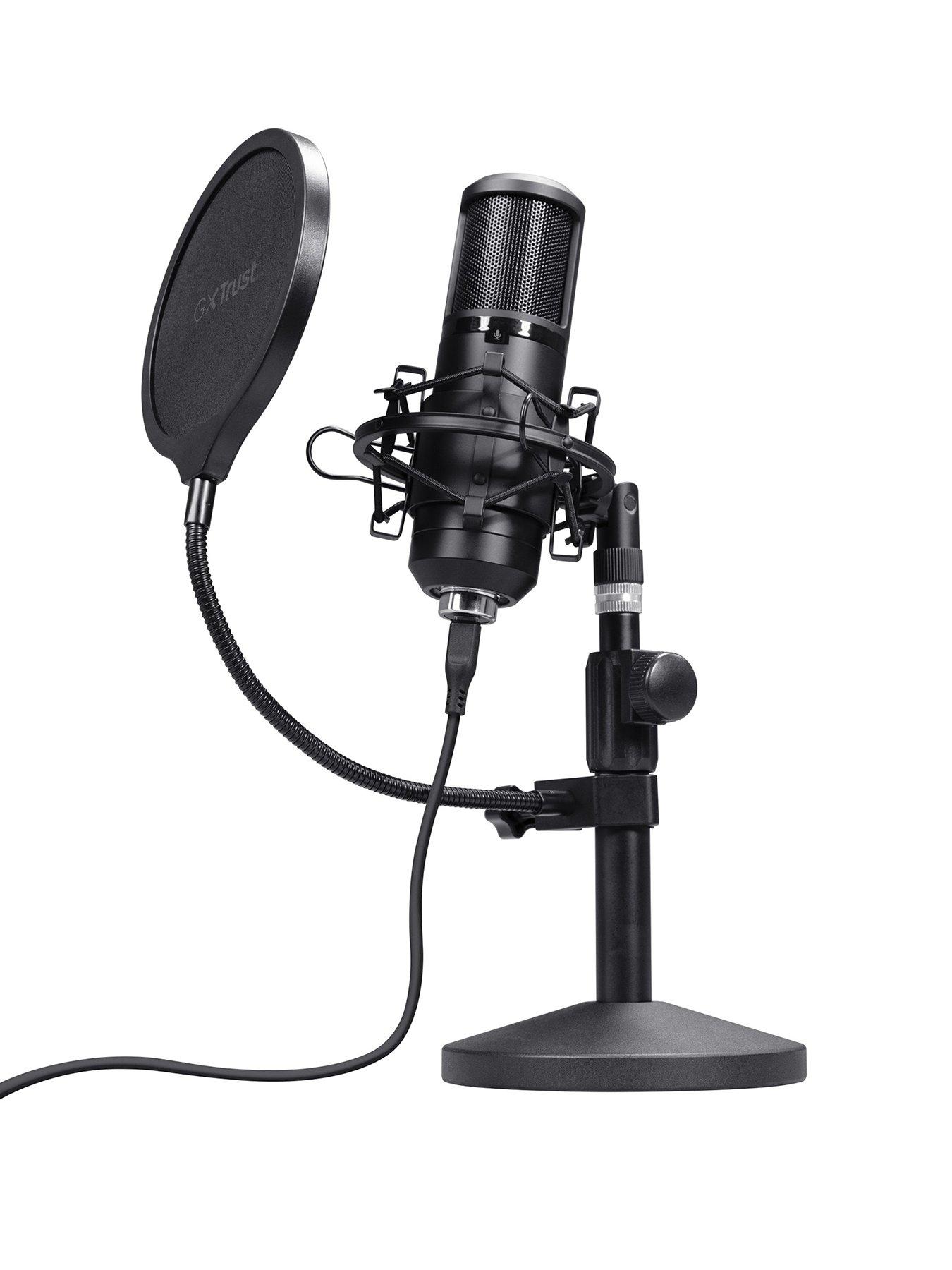 Trust GXT269 Emita II Streaming Desk Microphone with Table Stand, Black