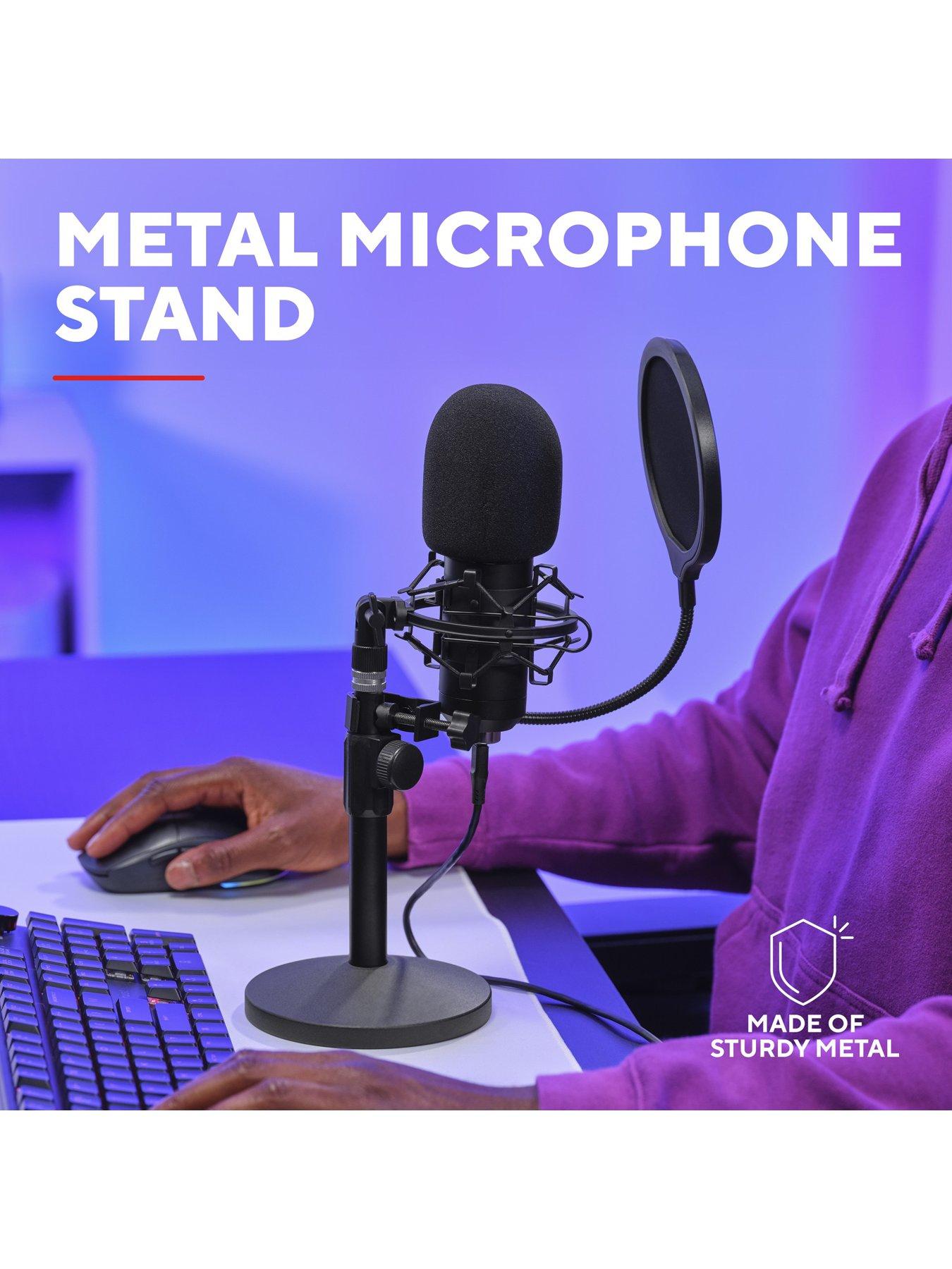  image of trust-gxt269-emita-ii-streaming-desk-microphone-with-table-stand-black