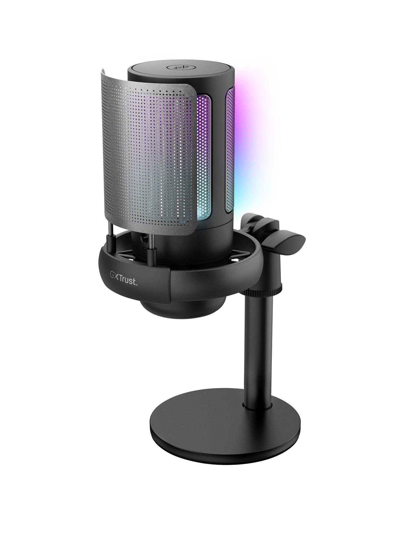 Trust GXT238 Auron Illuminated Compact USB Streaming Microphone, Black