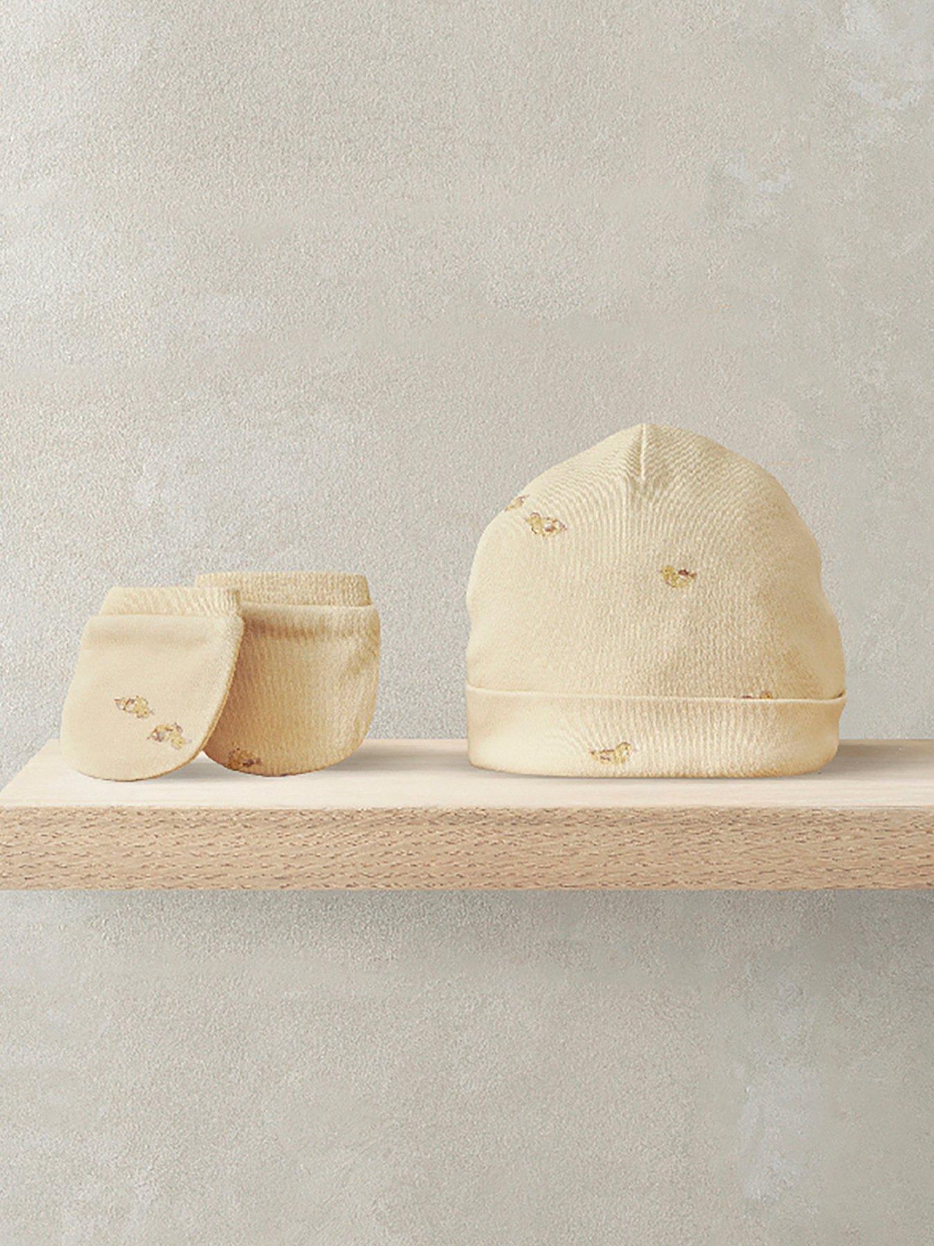 Mamas & Papas Baby Unisex 2 Pack Duckling Premature Hat  &  Mitts - Cream