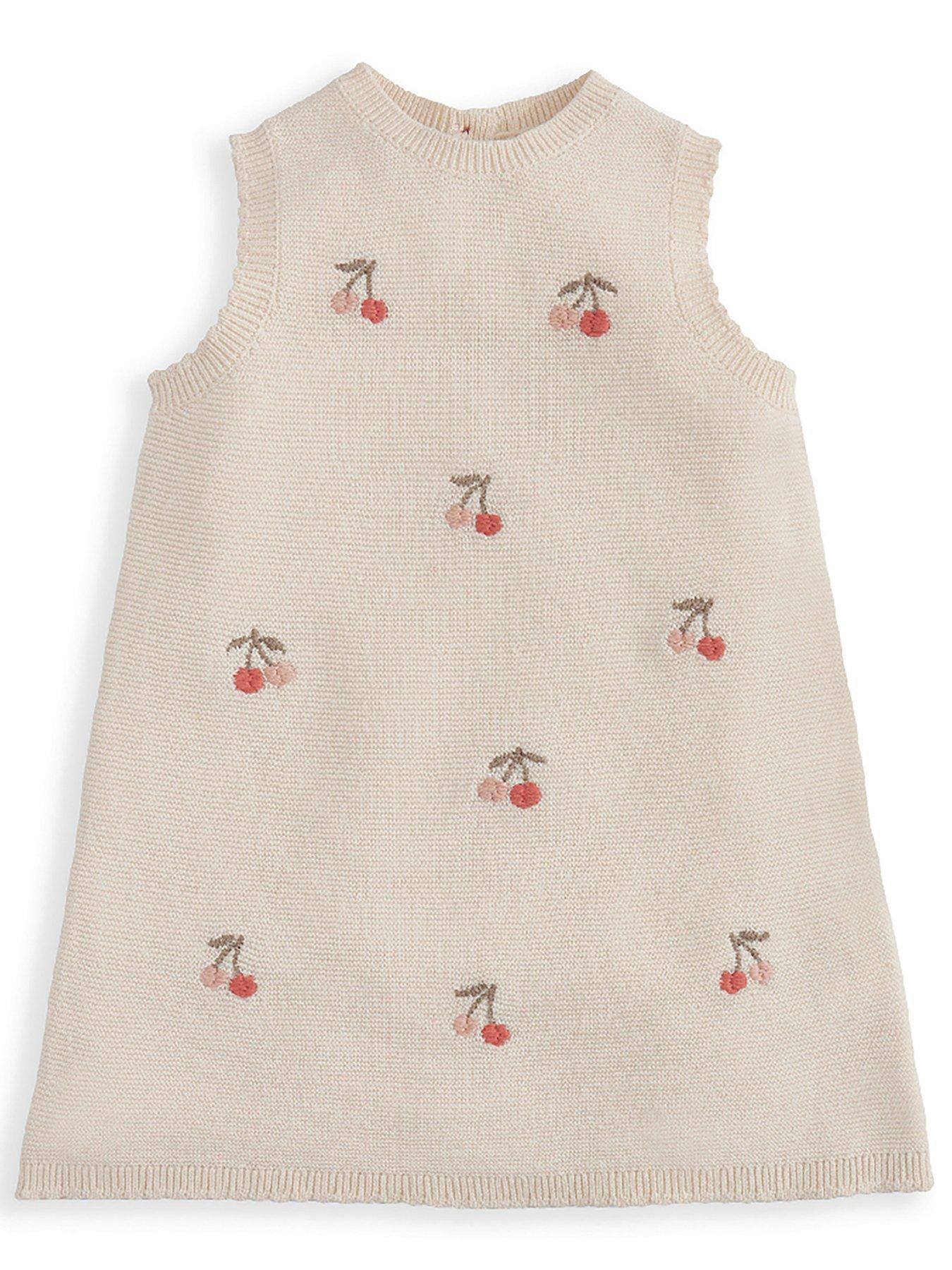 Image 2 of 2 of Mamas & Papas Baby Girls Cherry Knit Dress - Cream