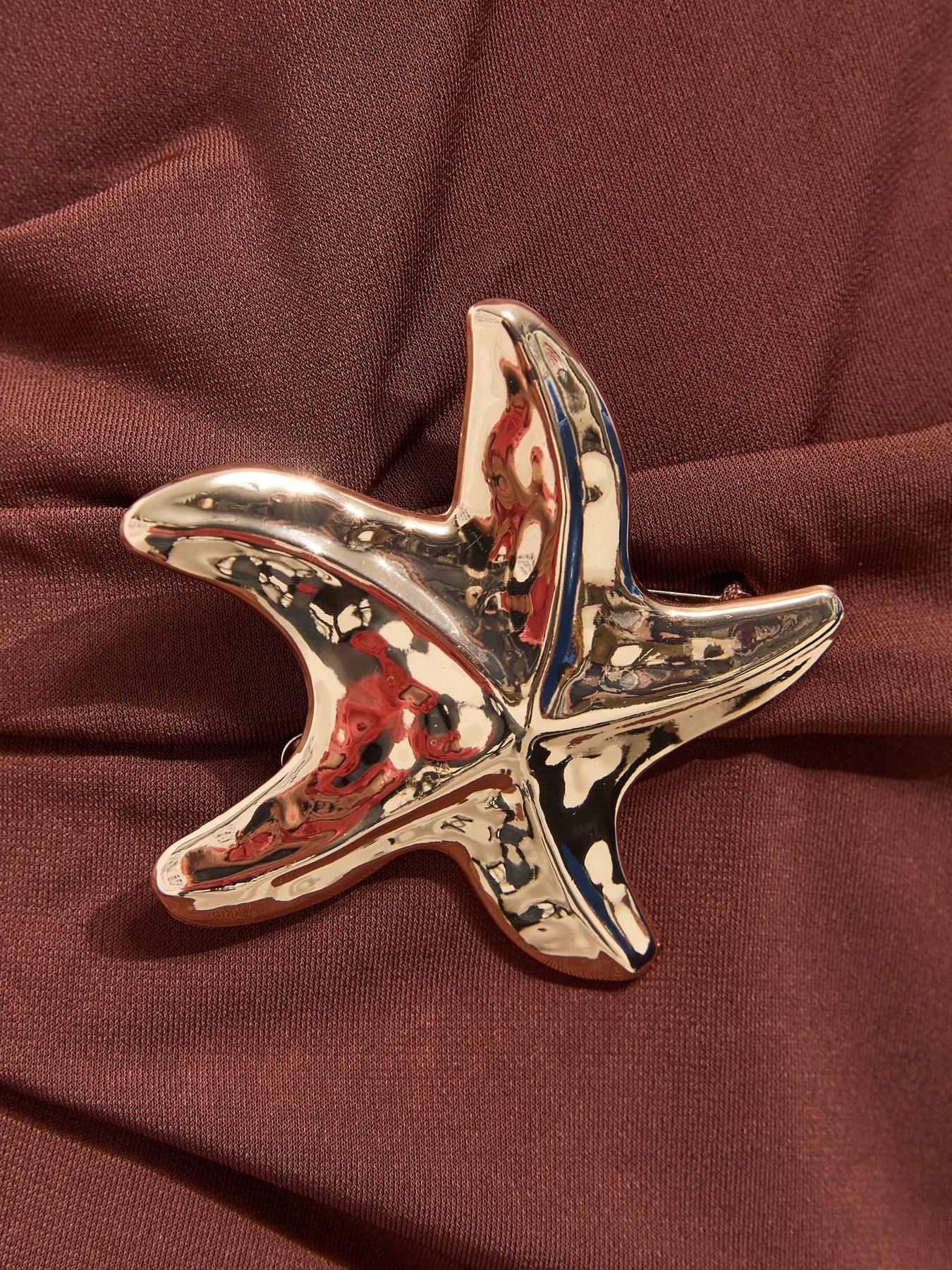 Image 5 of 5 of New Look Starfish Charm Racerback Midi Dress - Dark Brown