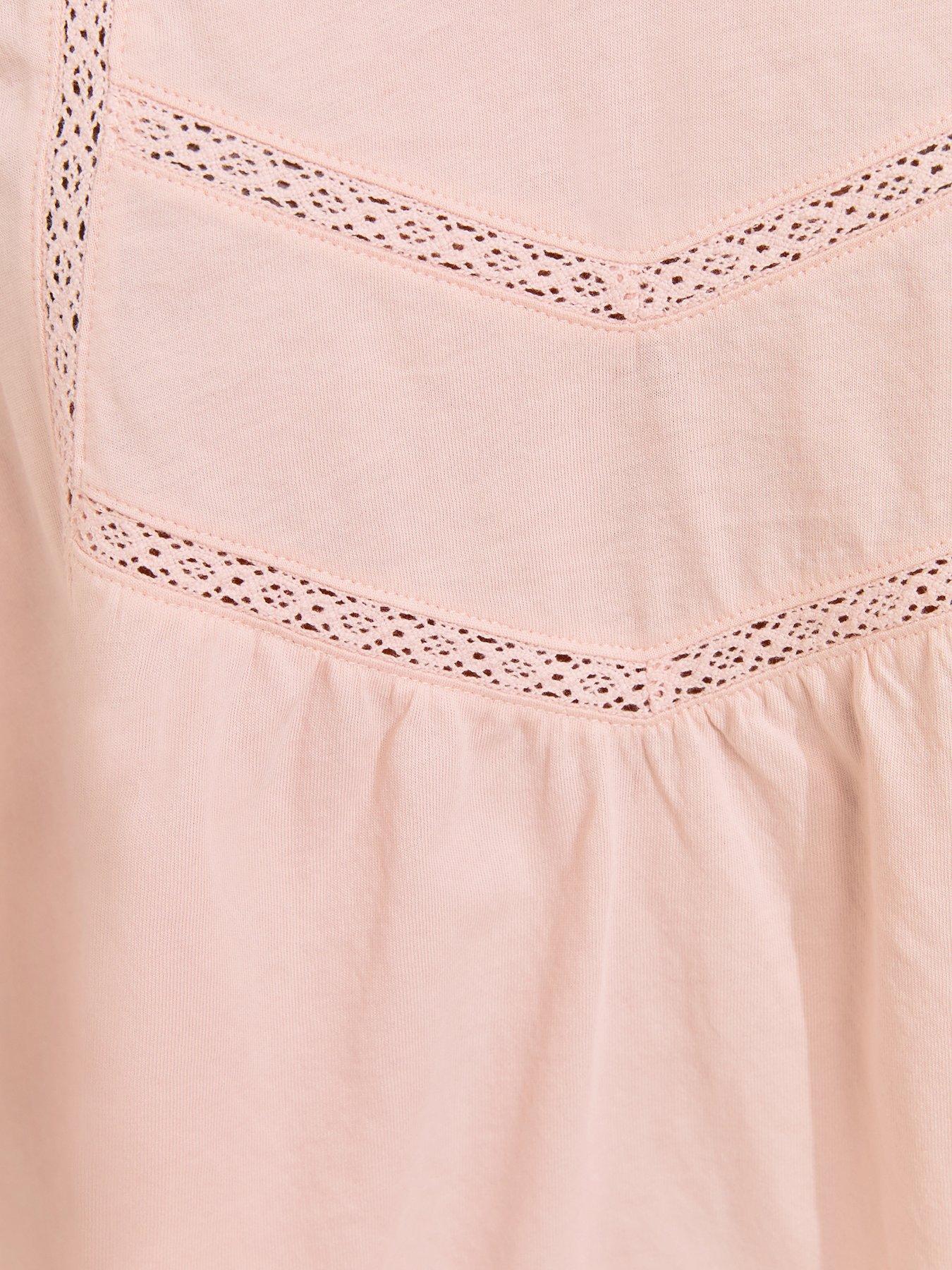 Image 5 of 5 of New Look Lace Trim V-Neck Cami Top - Light Pink