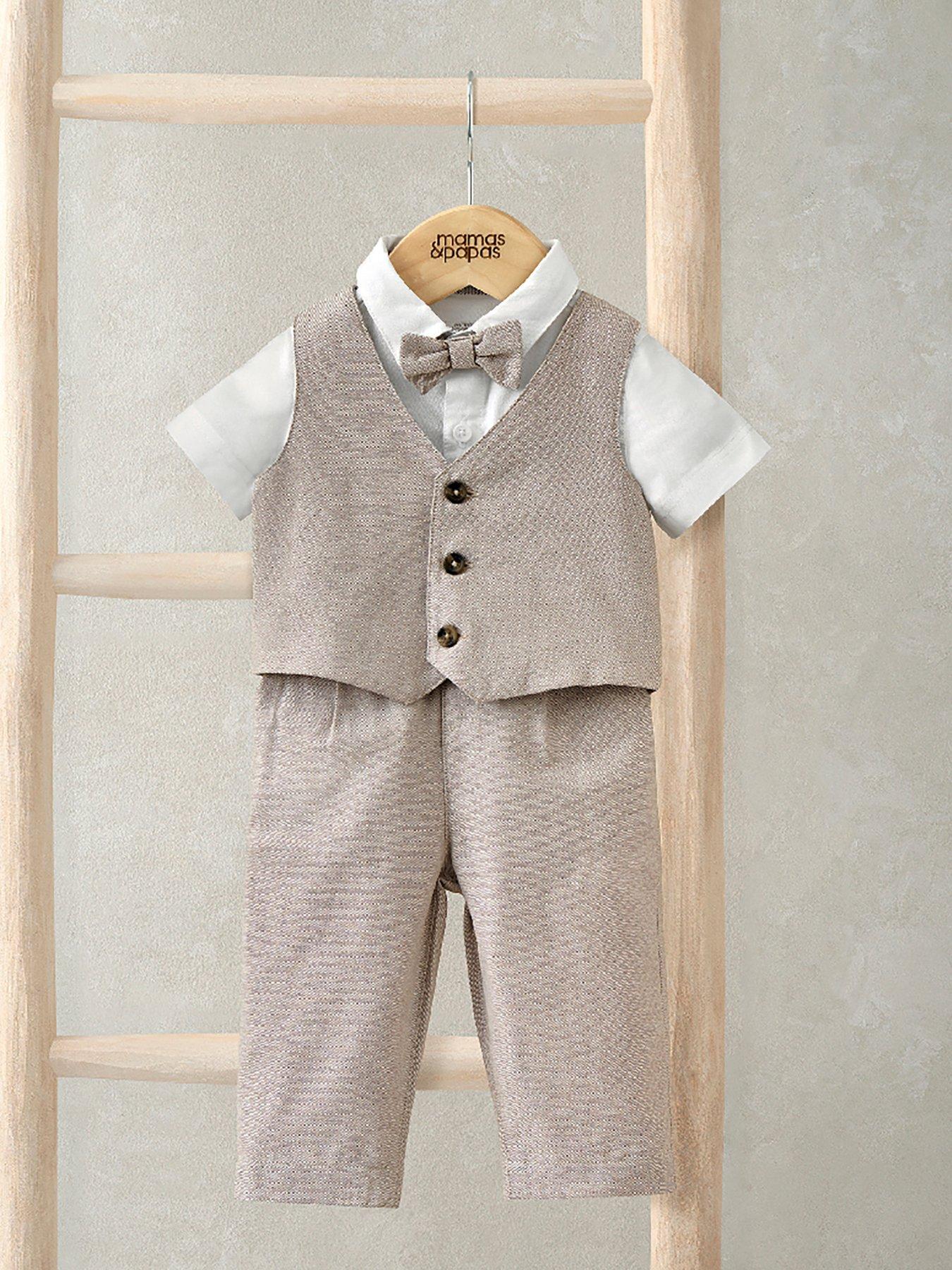 Mamas & Papas Baby Boys 4 Piece Smart Suit  - Beige
