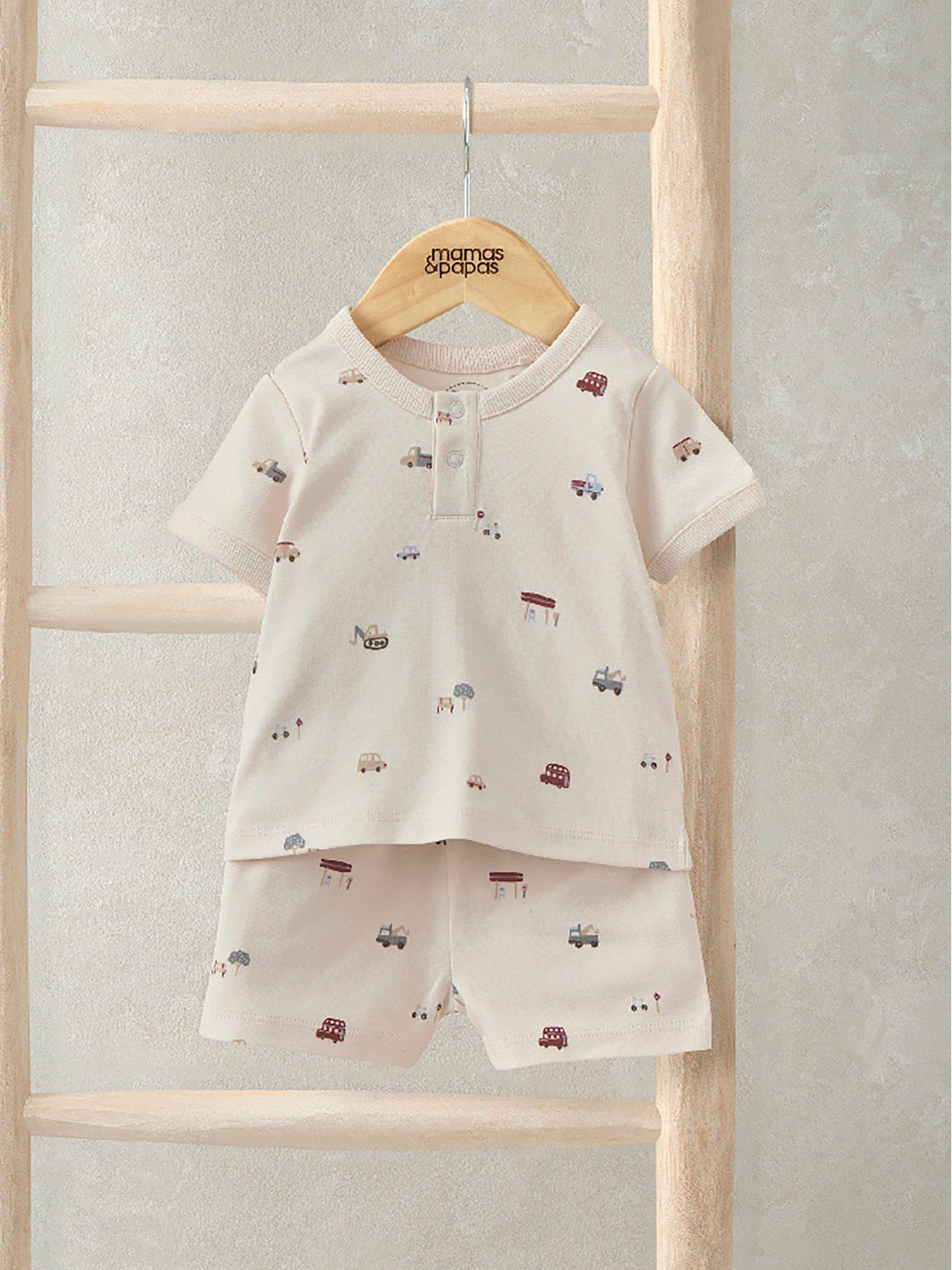 Mamas & Papas Baby Boys Little Explorer Jersey Short Pyjamas - Cream