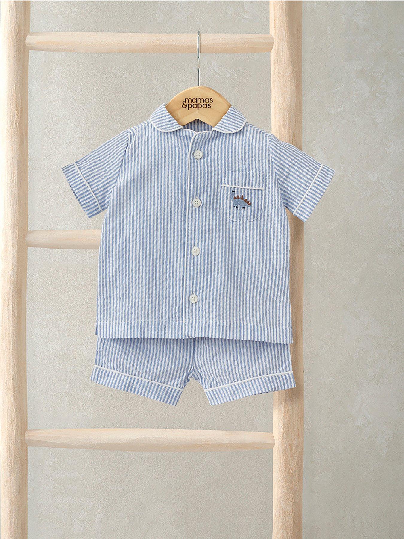 Image 1 of 4 of Mamas & Papas Baby Boys Stripe Short Pyjamas - Blue