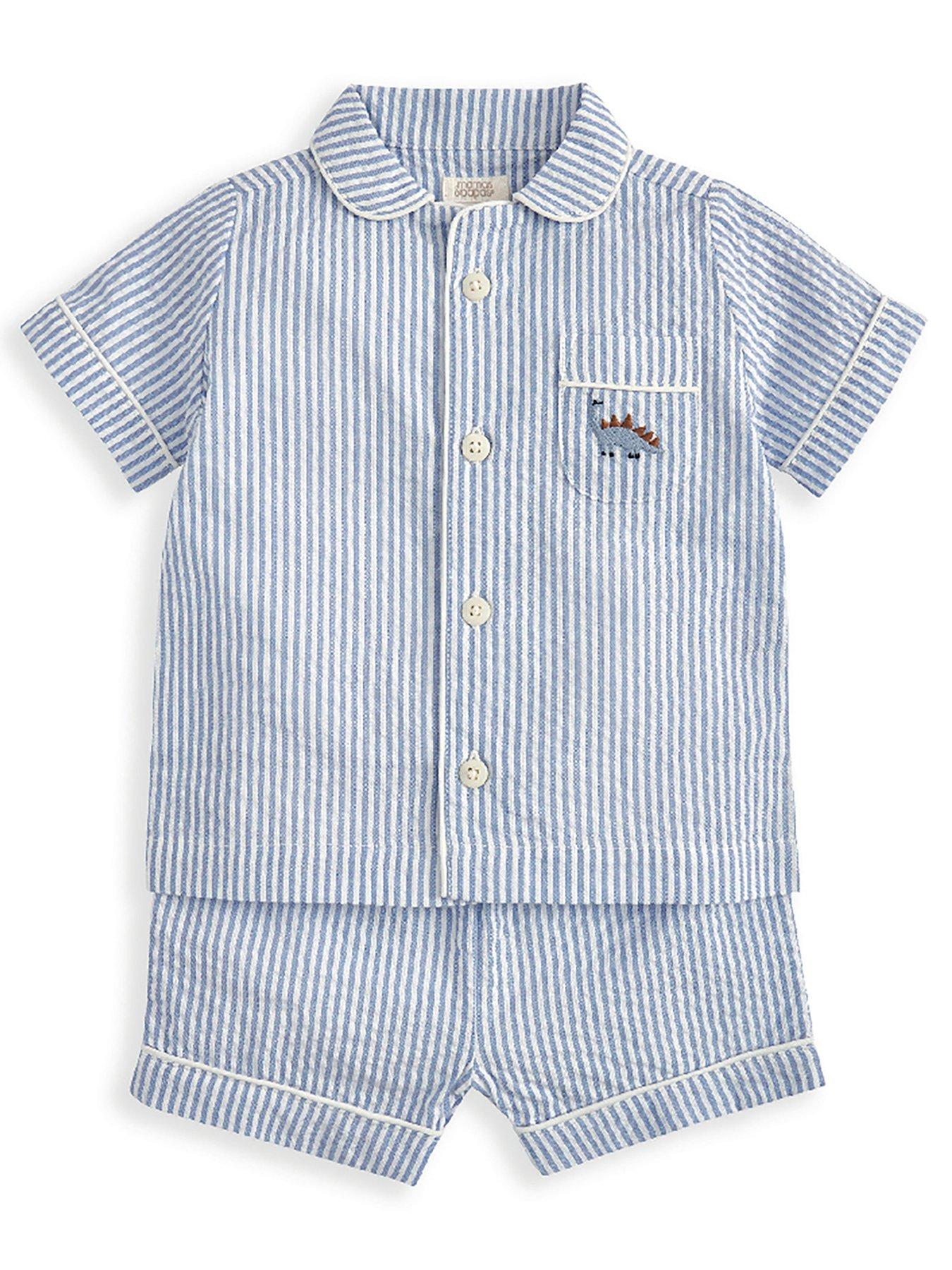 Image 2 of 4 of Mamas & Papas Baby Boys Stripe Short Pyjamas - Blue