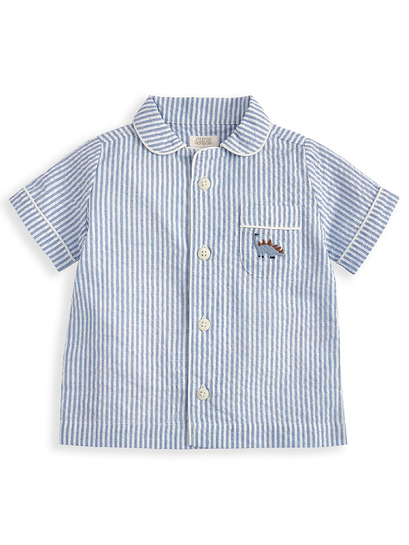 Image 3 of 4 of Mamas & Papas Baby Boys Stripe Short Pyjamas - Blue