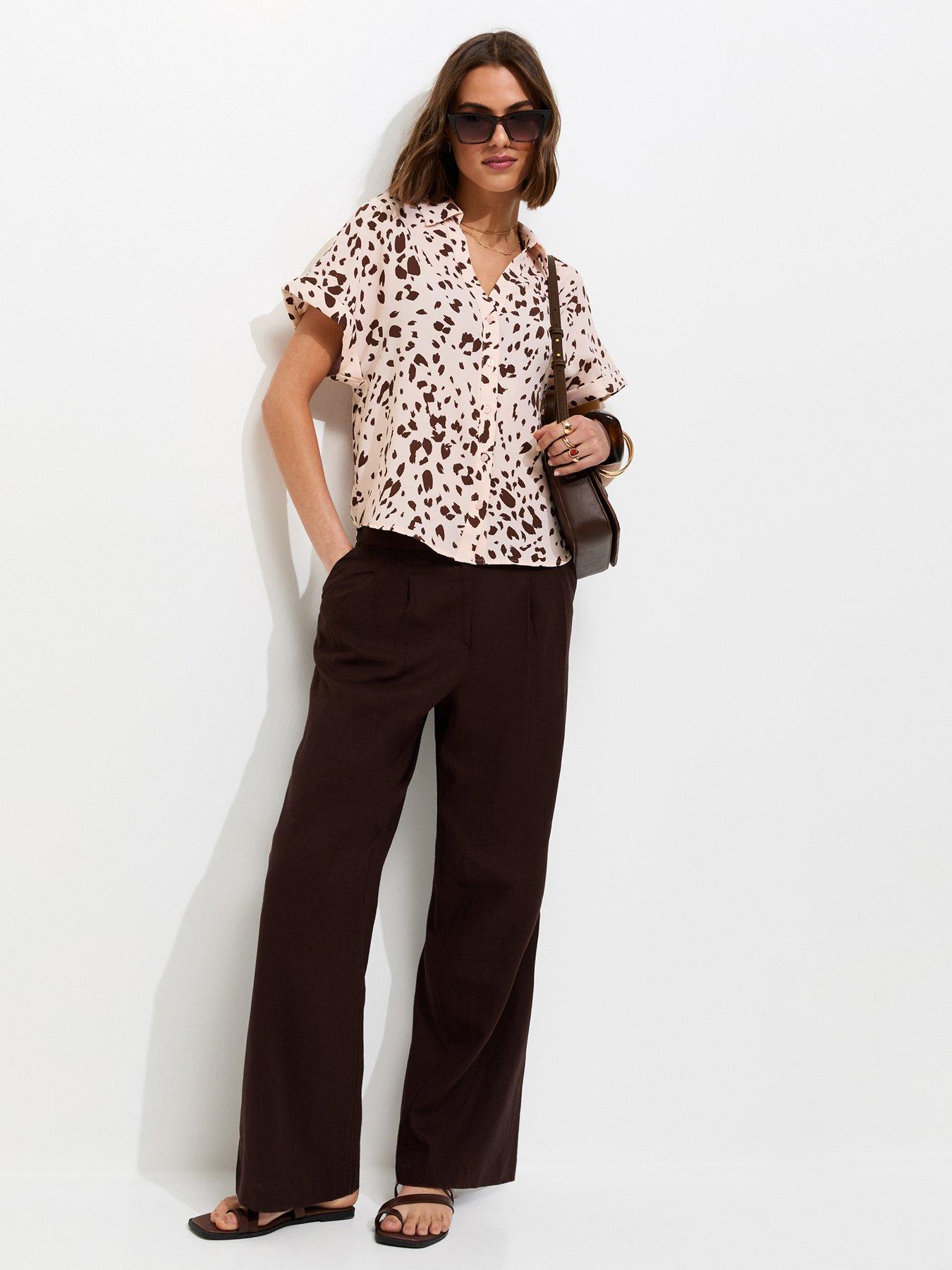 Image 3 of 5 of New Look Abstract Print Short Sleeve Shirt - Pink