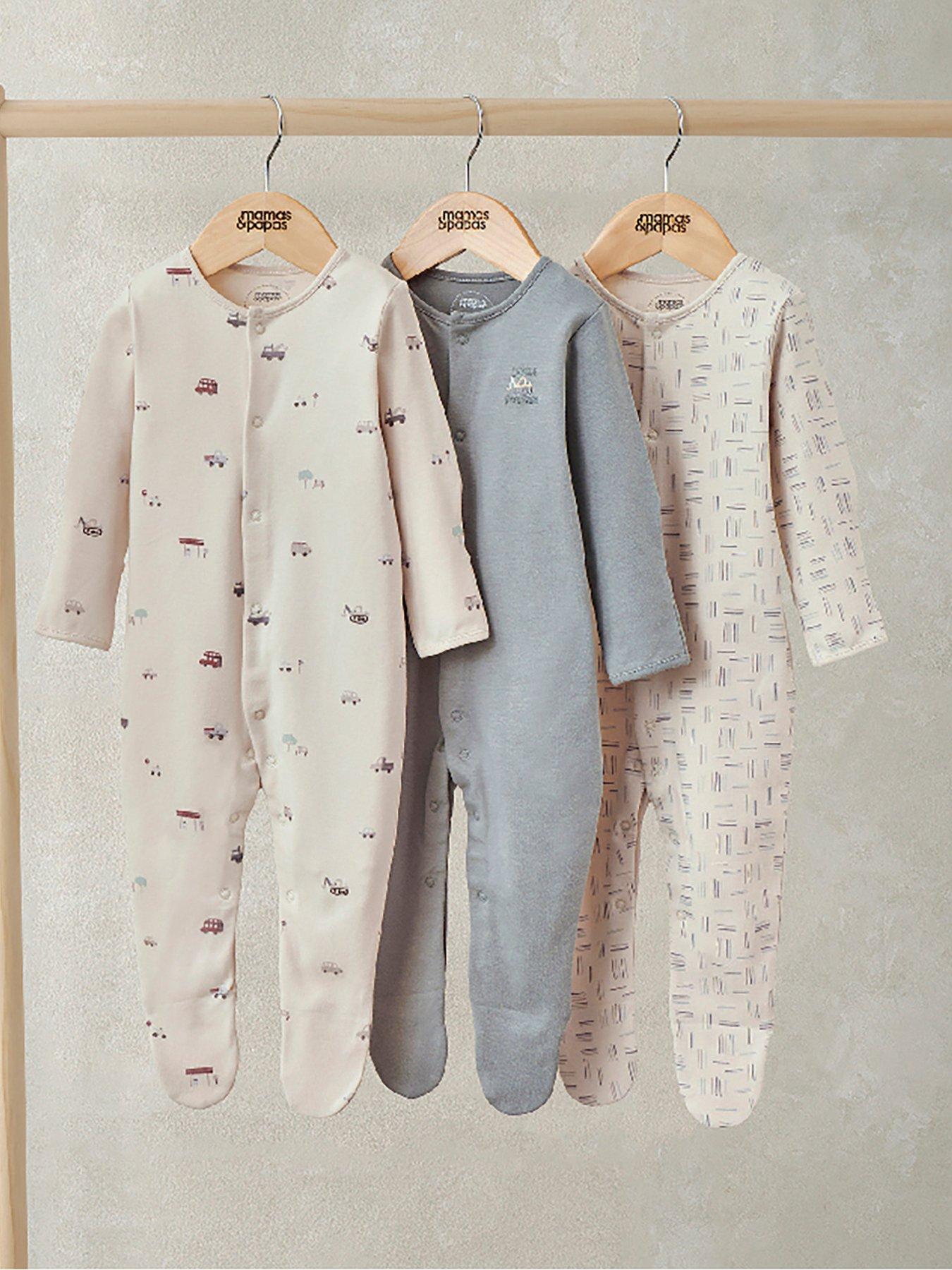 Mamas & Papas Baby Boys 3 Pack Little Explorer Sleepsuits - Multi