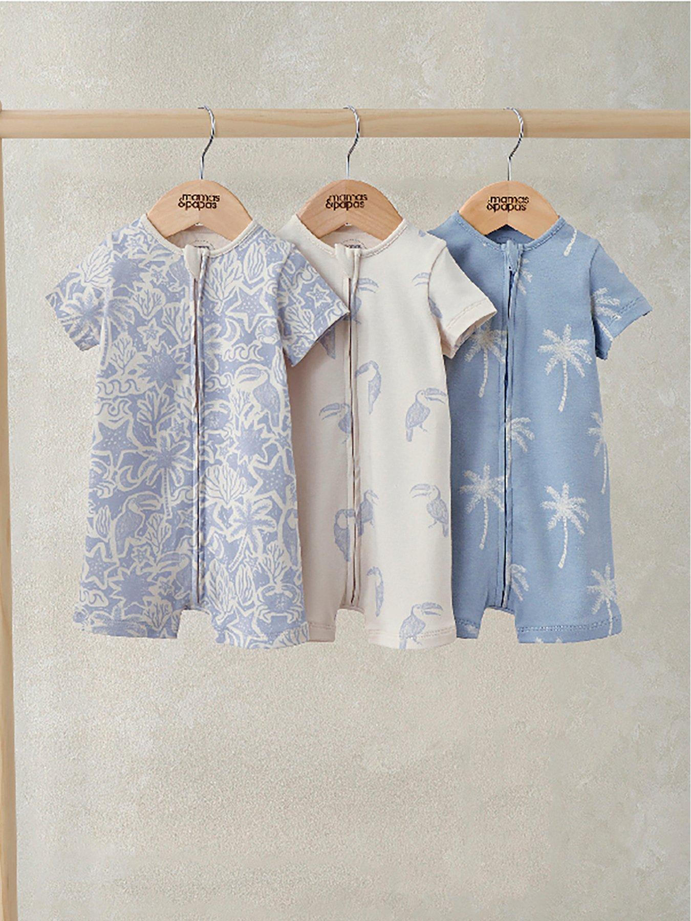 Mamas & Papas Baby Boys 3 Pack Toucan Rompers - Multi