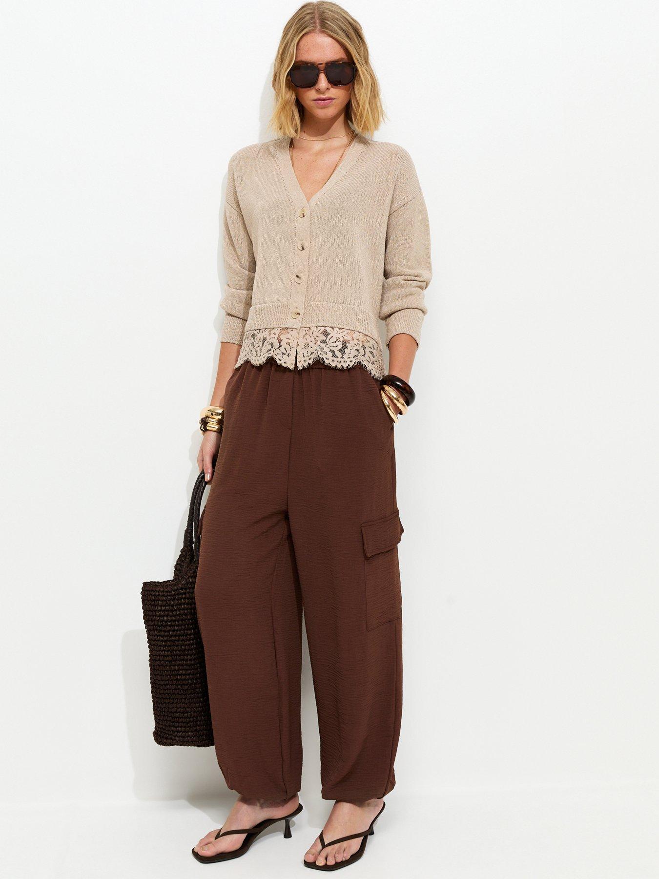 New Look Charlotte Cargo Cuffed Trouser - Brown
