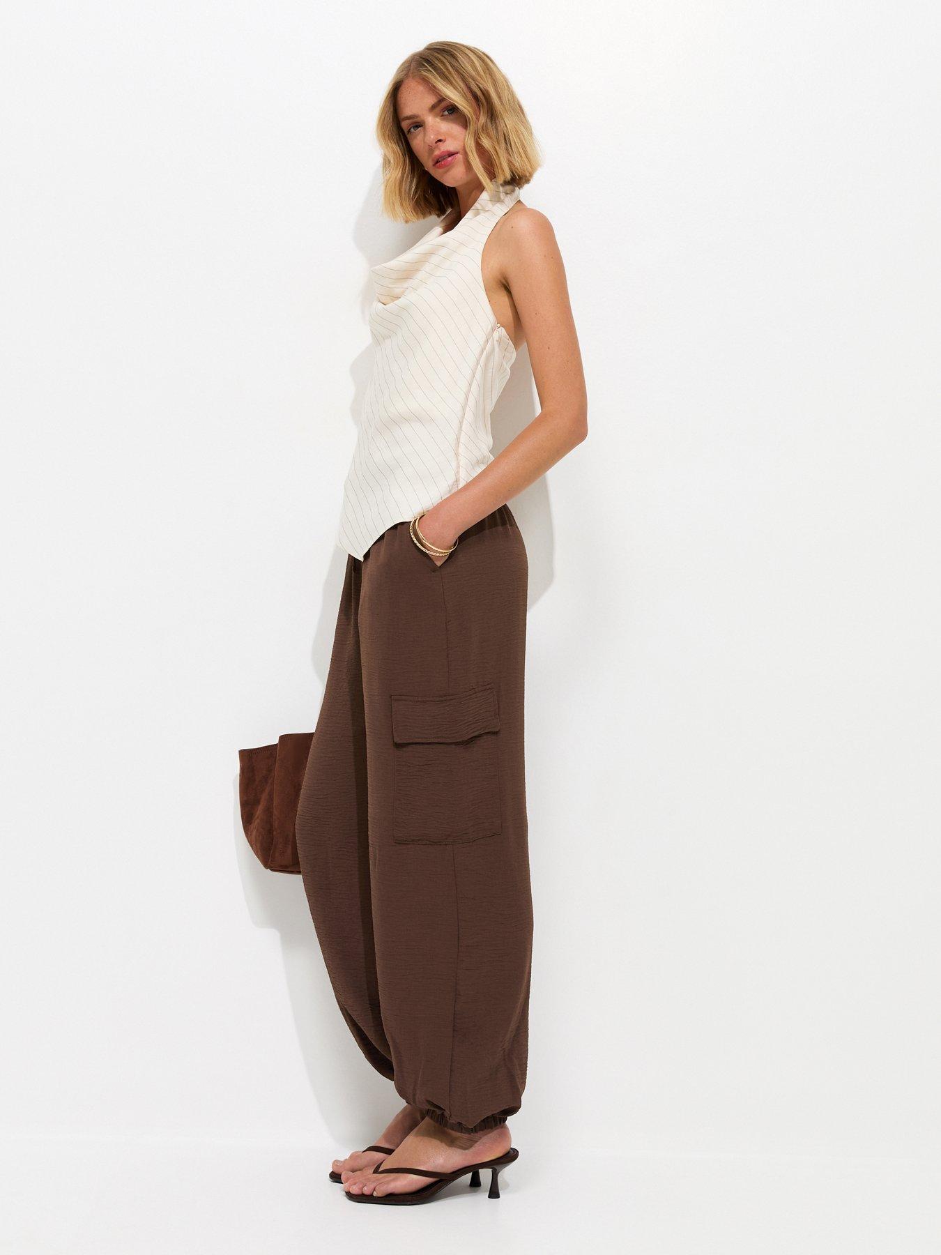 New Look Cargo Balloon Trouser - Dark Brown