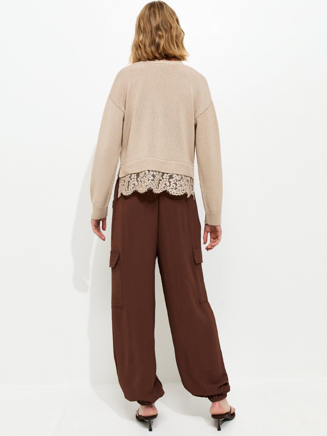 Image 2 of 5 of New Look Charlotte Cargo Cuffed Trouser - Brown