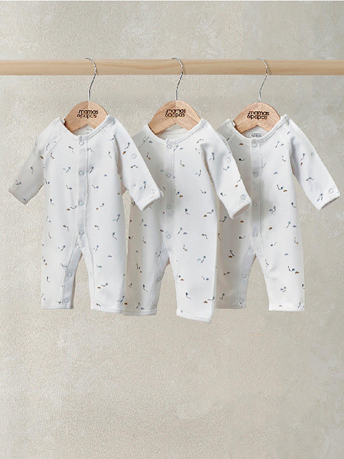 Mamas & Papas Baby Boys 3 Pack Kites Print Premature Rompers - Multi