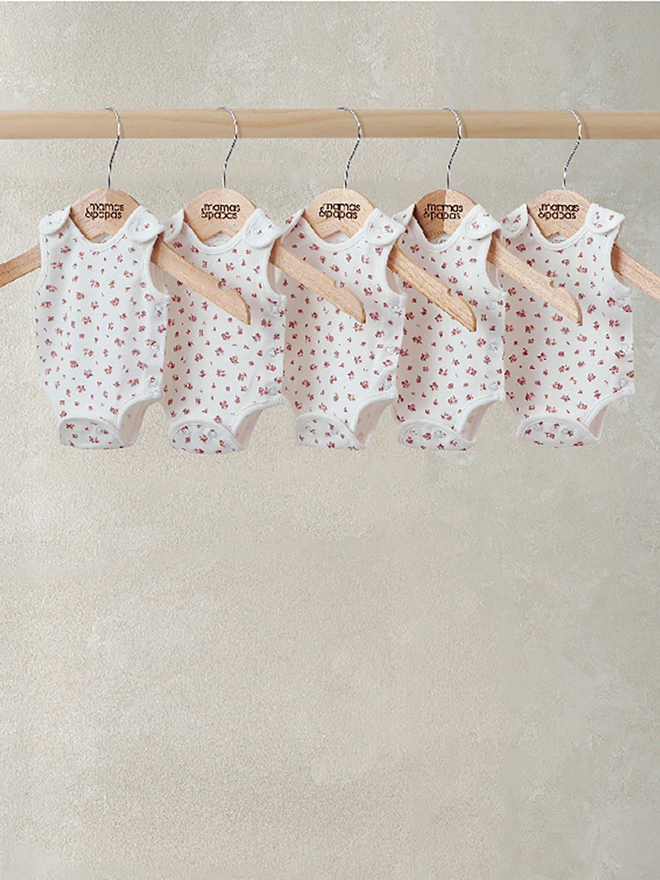 Mamas & Papas Baby Girls 5 Pack Rose Print Premature Bodysuits - Pink
