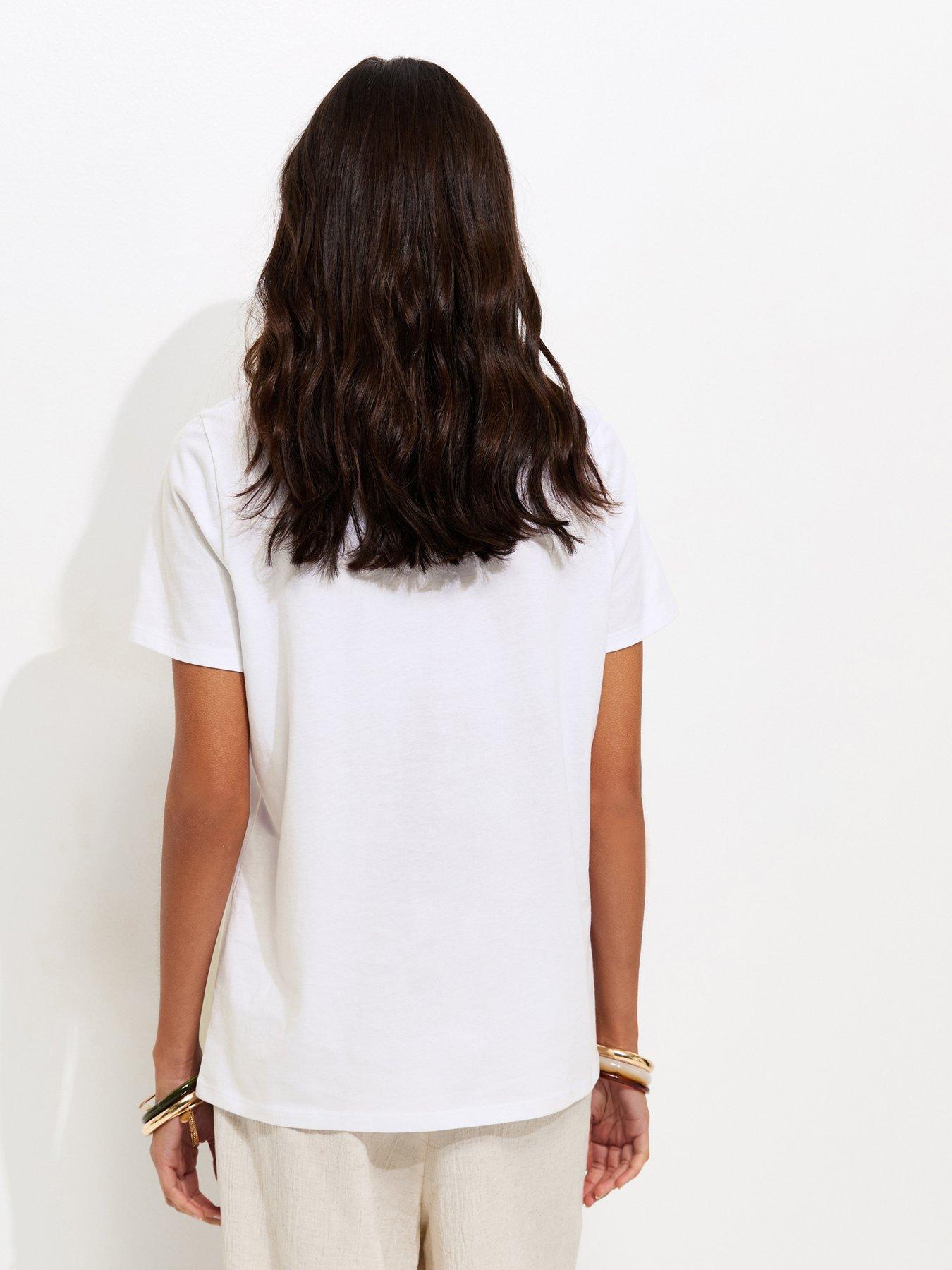 Image 2 of 5 of New Look Cotton Wildflower Print T-Shirt - White