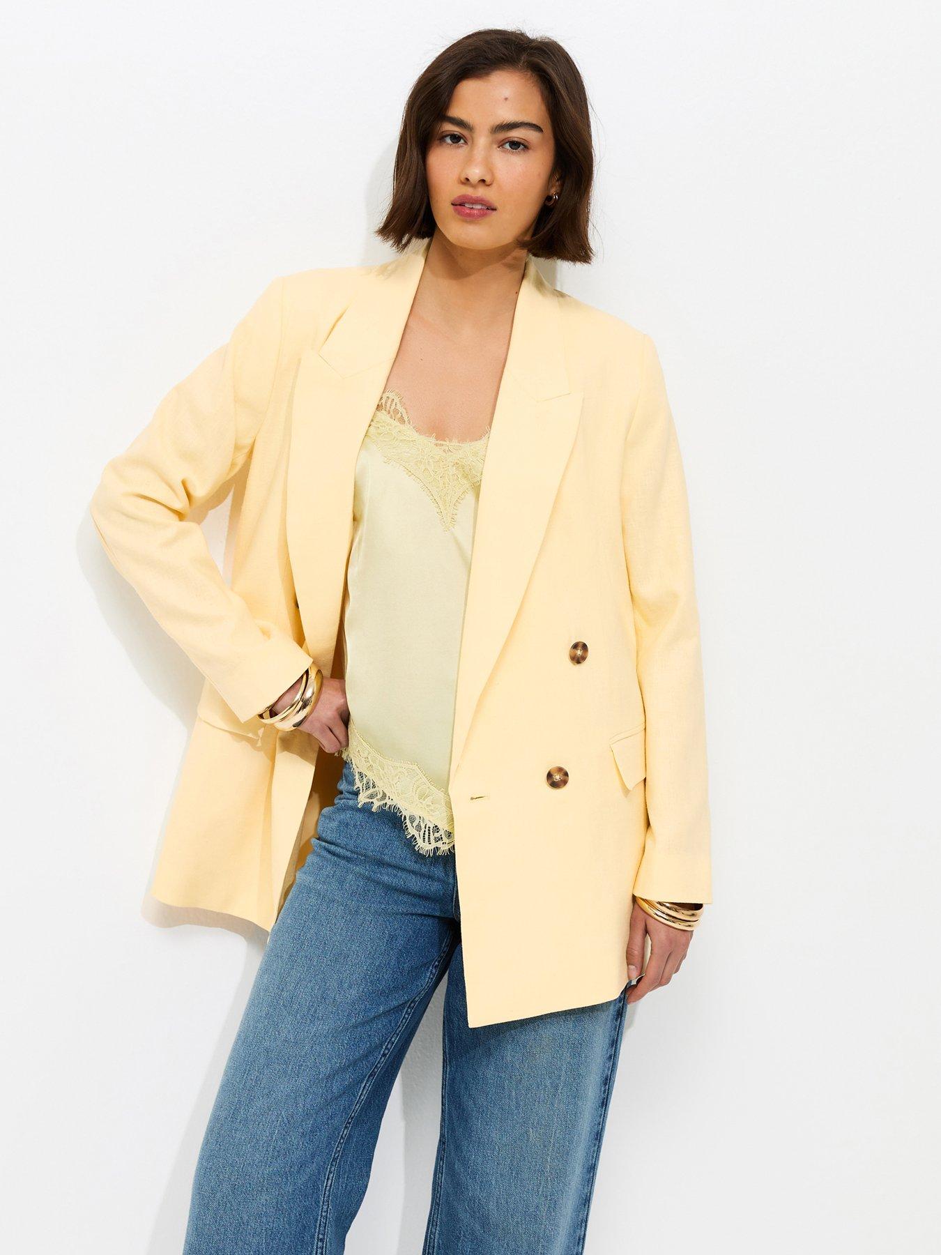 New Look Light Yellow Linen Blend Blazer