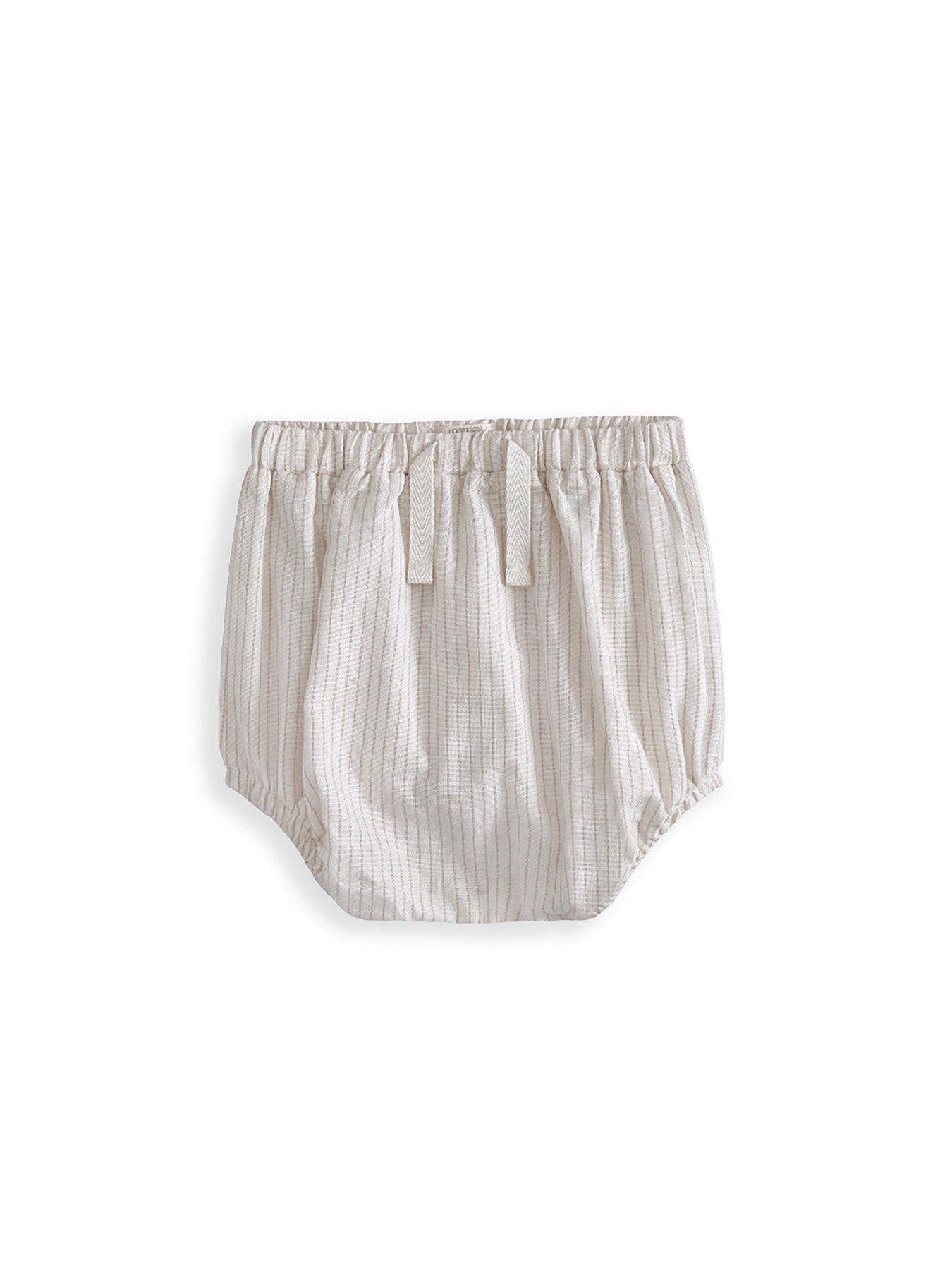 Image 4 of 4 of Mamas & Papas Baby Unisex 2 Piece Stripe Sleeveless Top & Linen Shorts Set - Cream