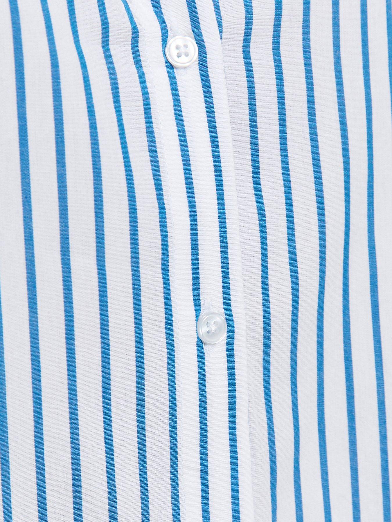 Image 5 of 5 of New Look Cotton Striped Oversized Shirt - Blue