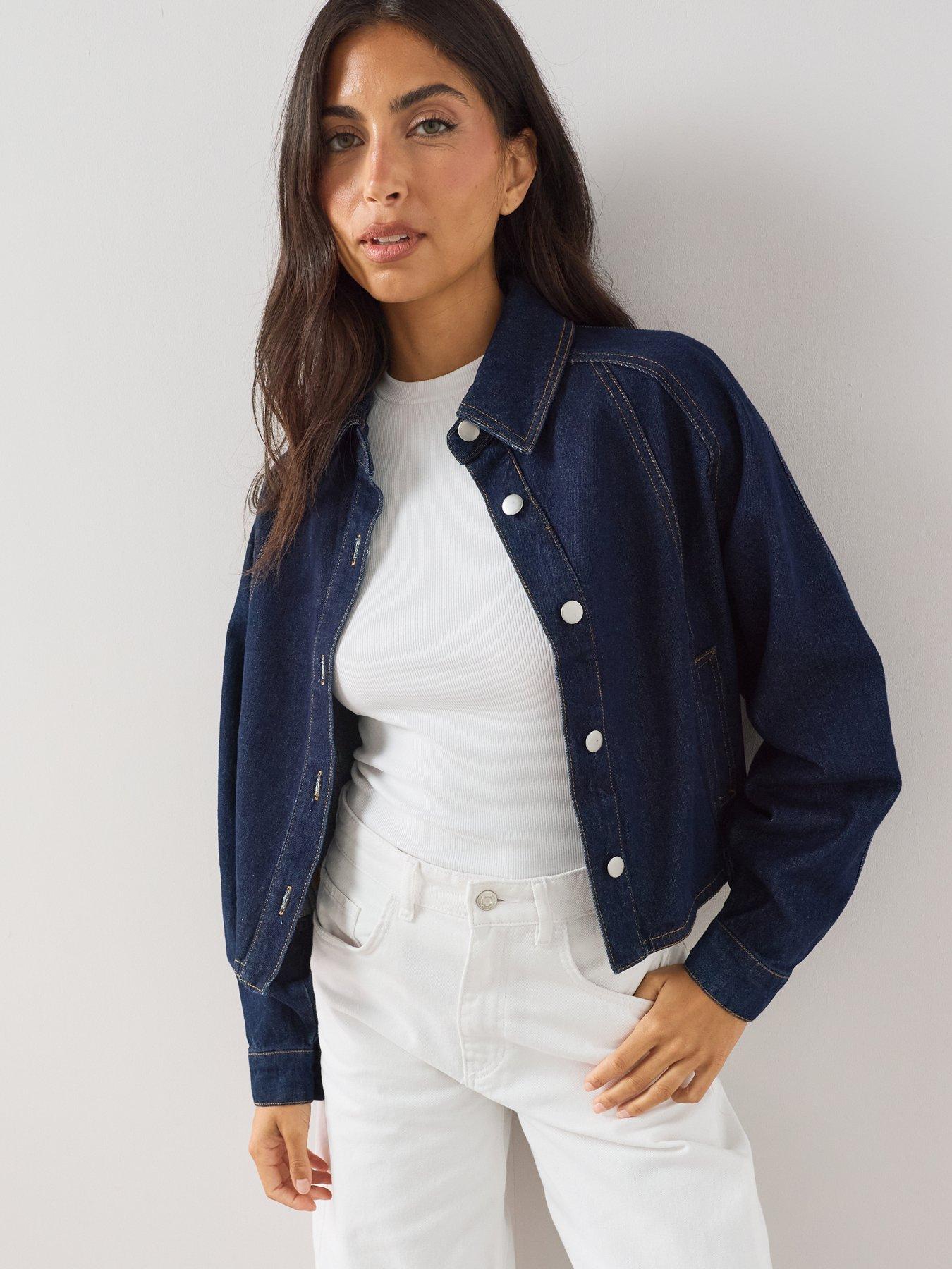 The Very Collection Denim Raglan Swing Jacket - Dark Wash